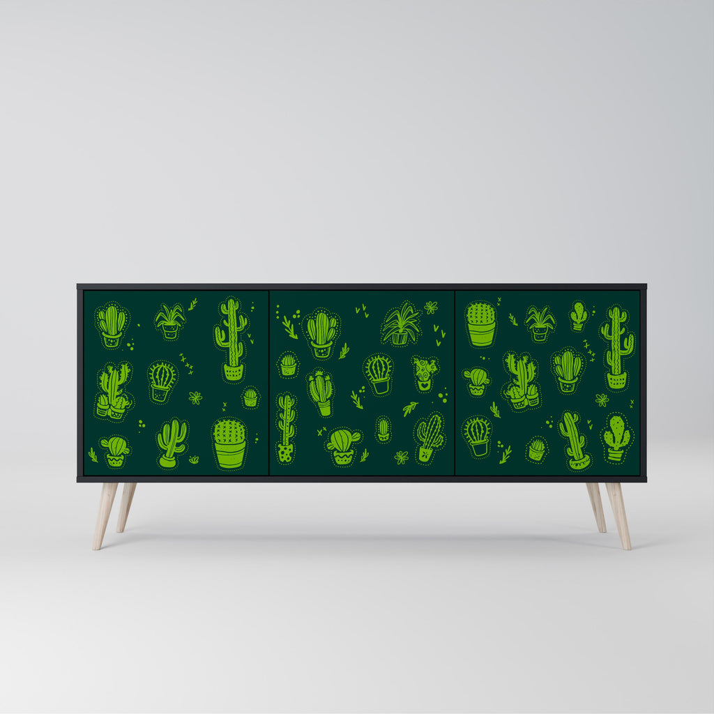 Buffet 3 portes DESERT GREEN finition noire