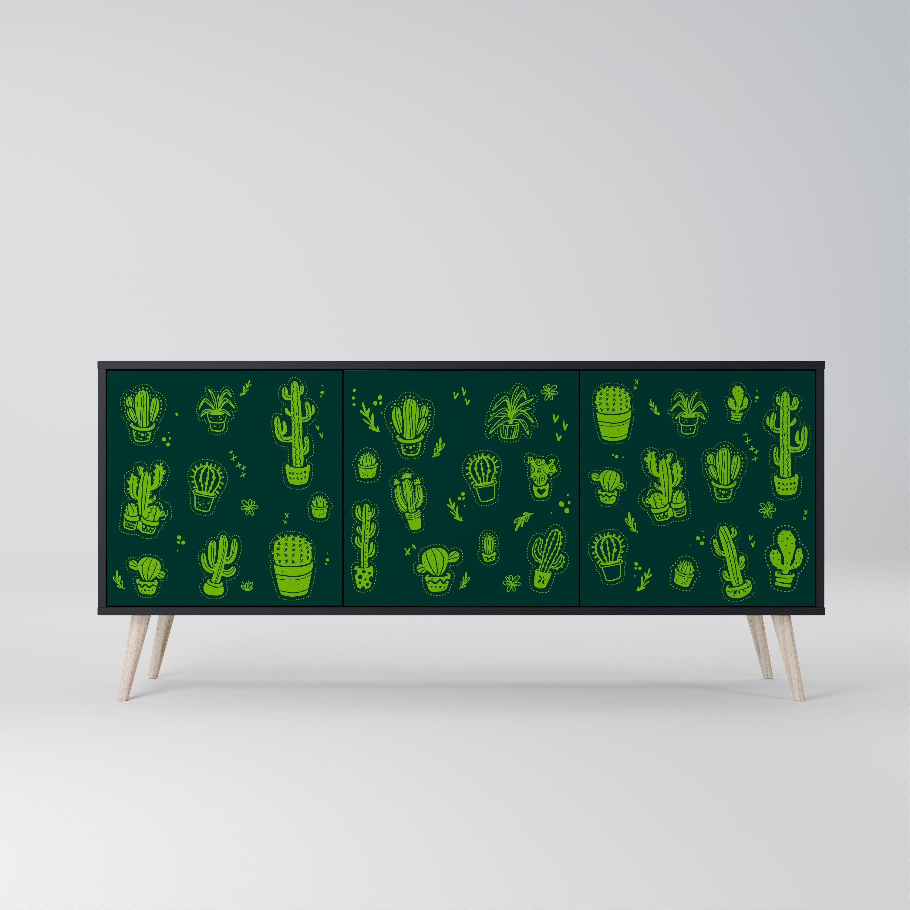 Buffet 3 portes DESERT GREEN finition noire