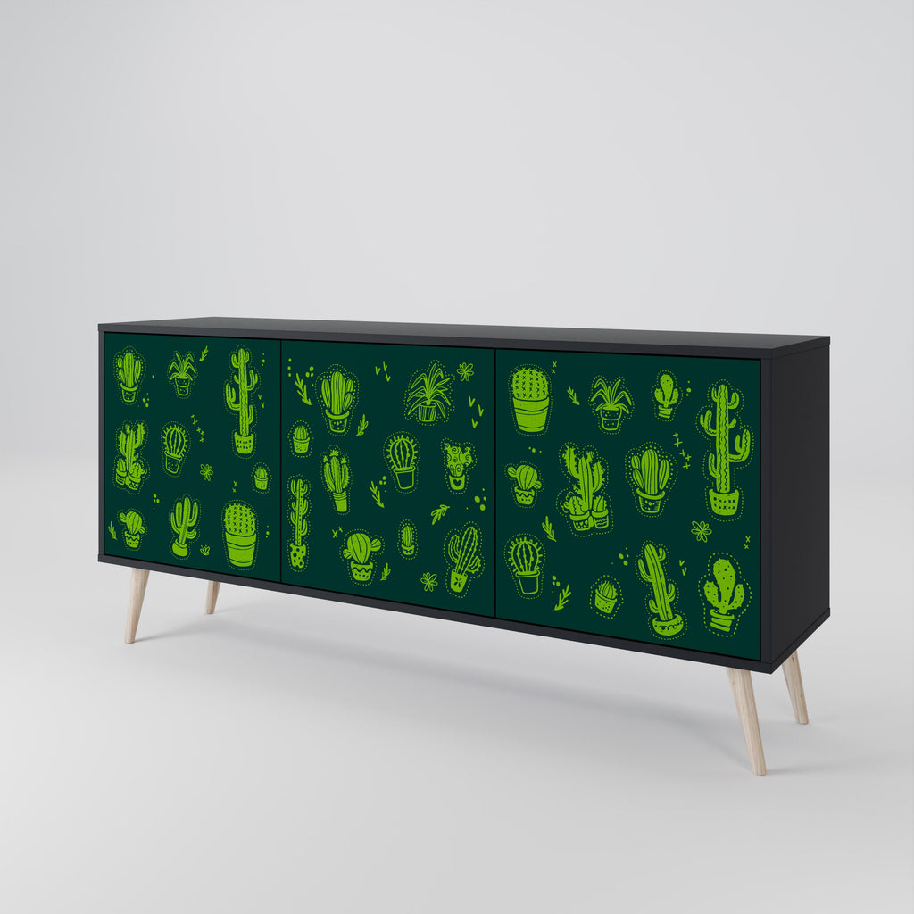 Buffet 3 portes DESERT GREEN finition noire