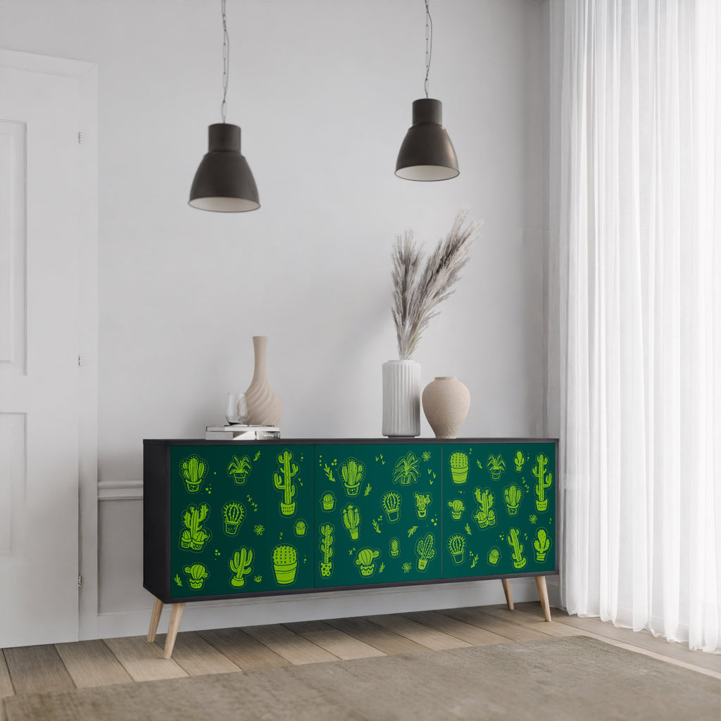 Buffet 3 portes DESERT GREEN finition noire