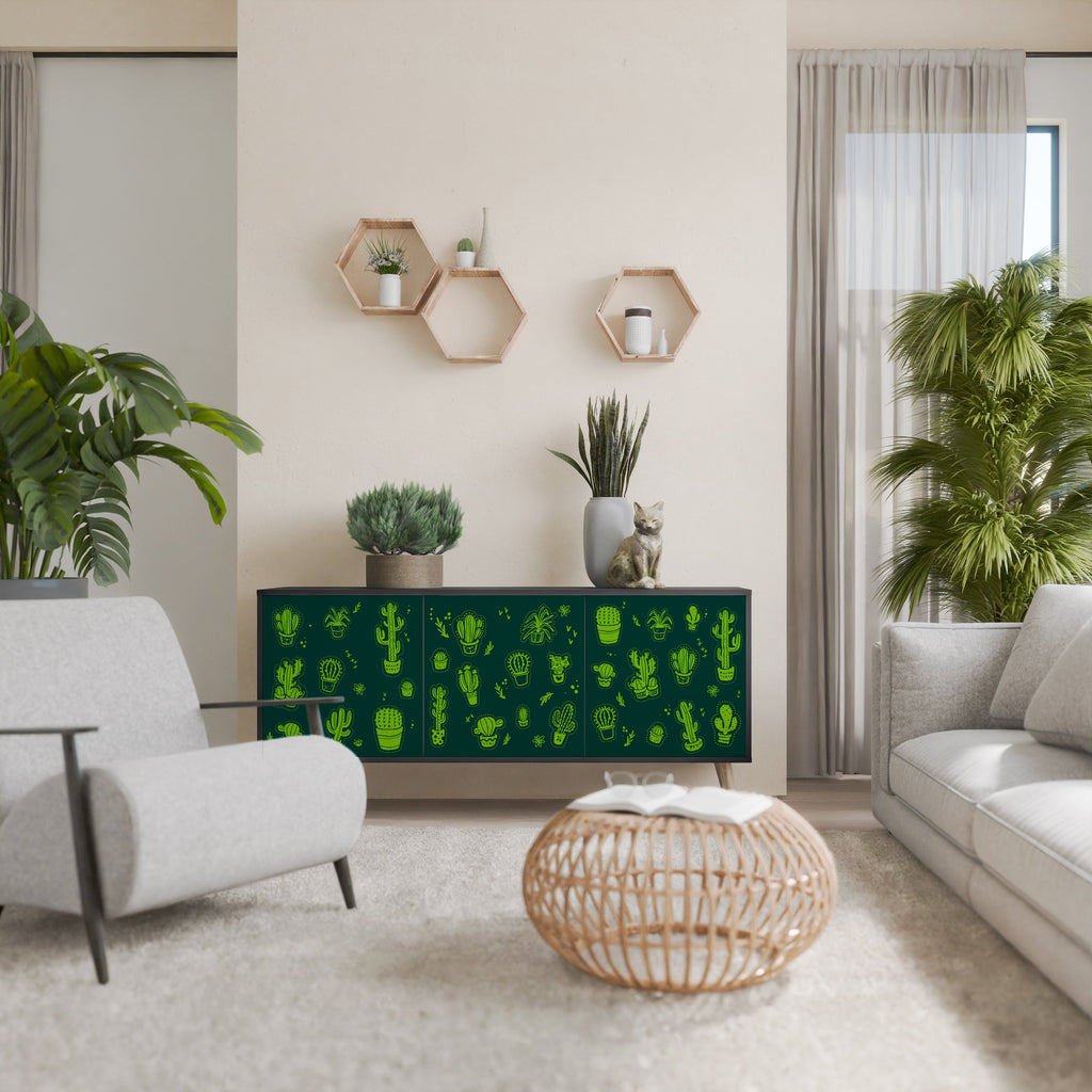 Buffet 3 portes DESERT GREEN finition noire