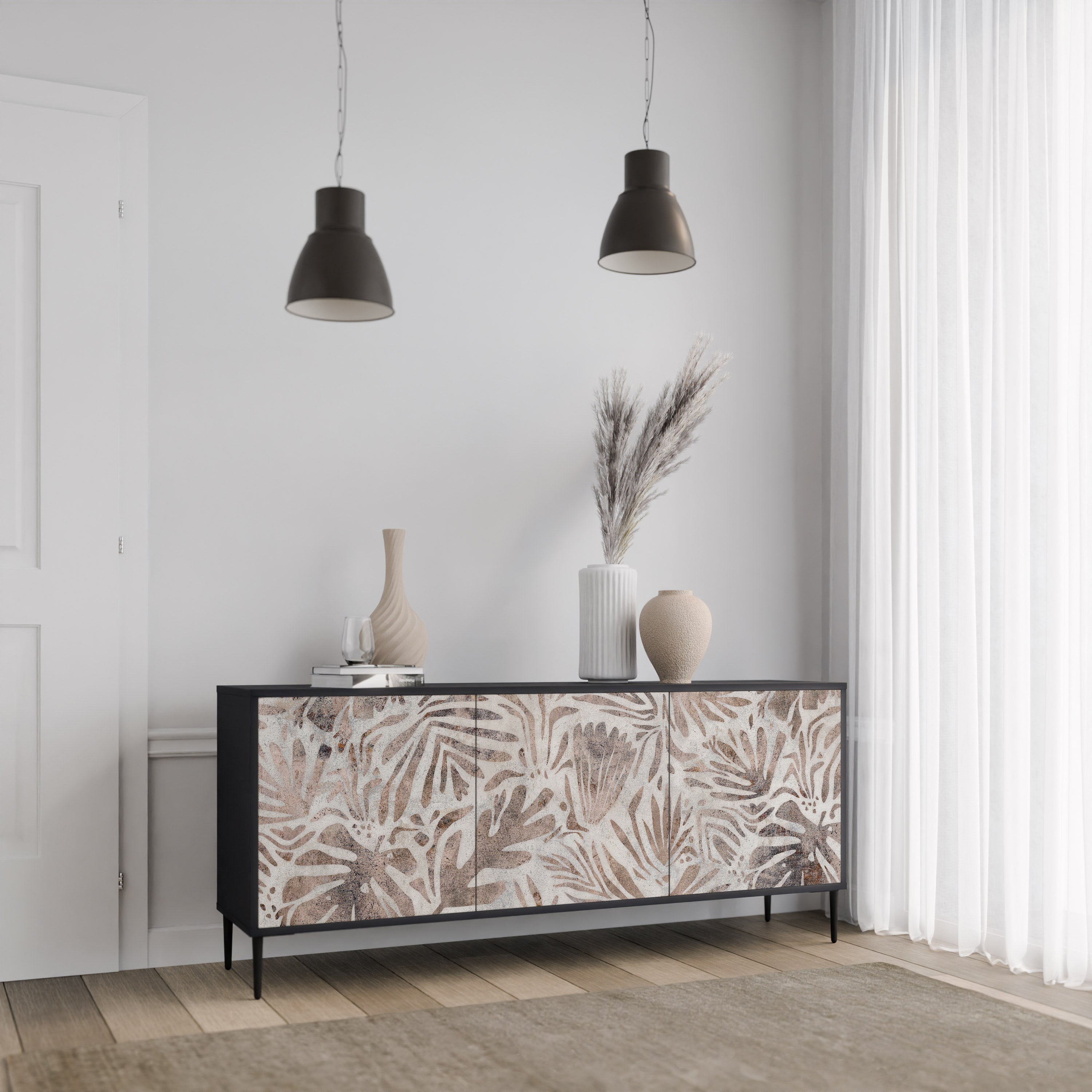 Buffet 3 portes PASSING TIME en finition noire