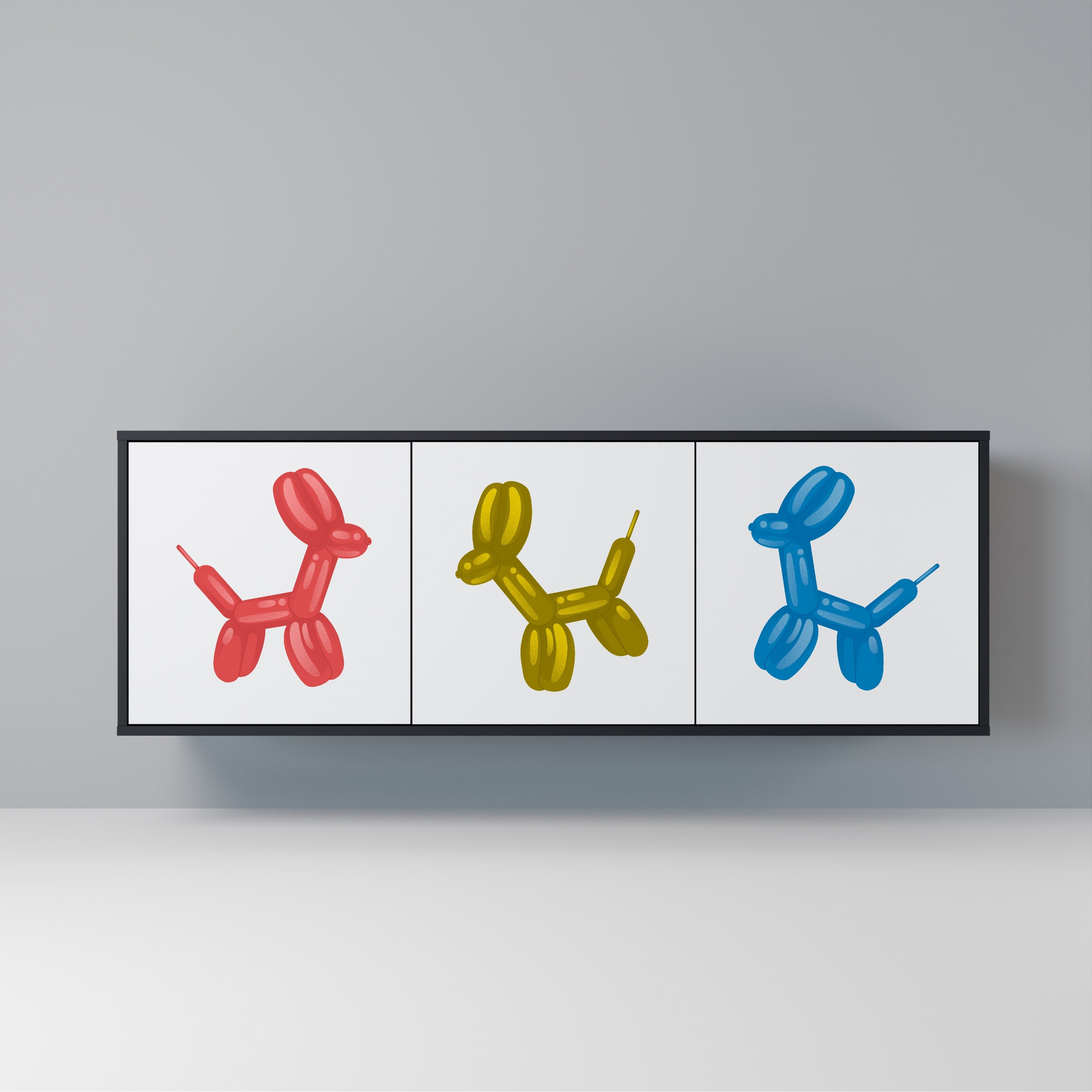 Buffet 3 portes CHILDHOOD MEMORY en finition noire