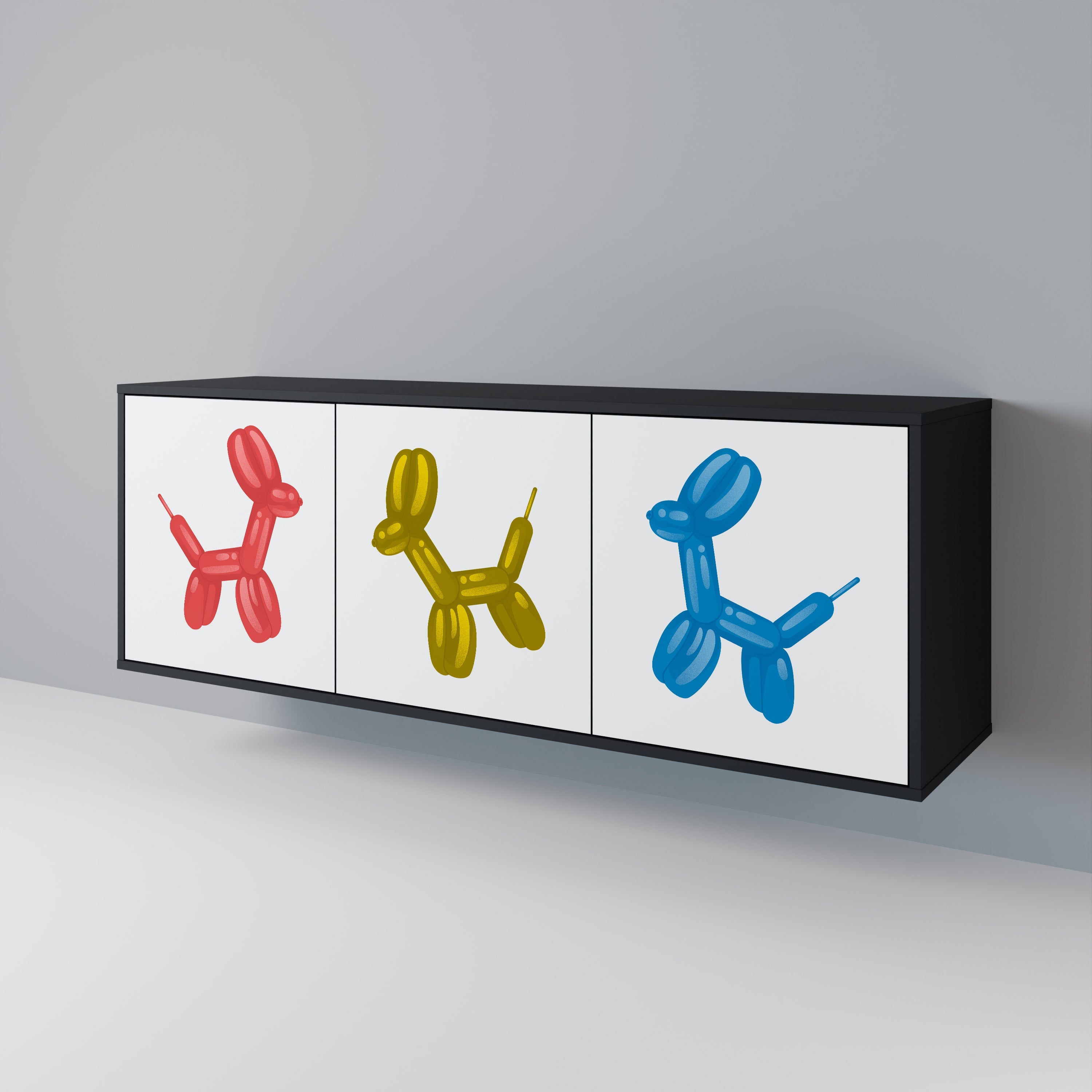 Buffet 3 portes CHILDHOOD MEMORY en finition noire