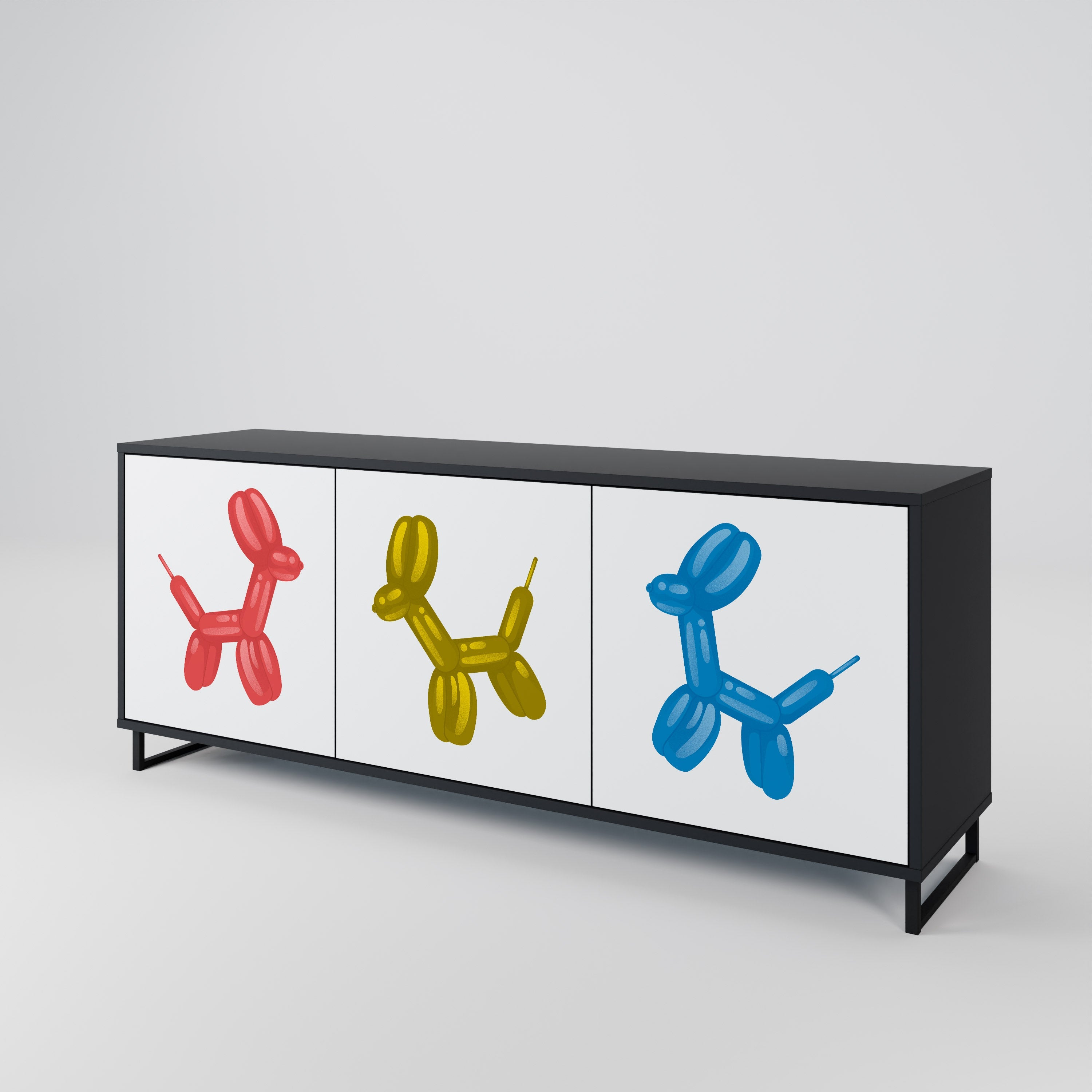 Buffet 3 portes CHILDHOOD MEMORY en finition noire