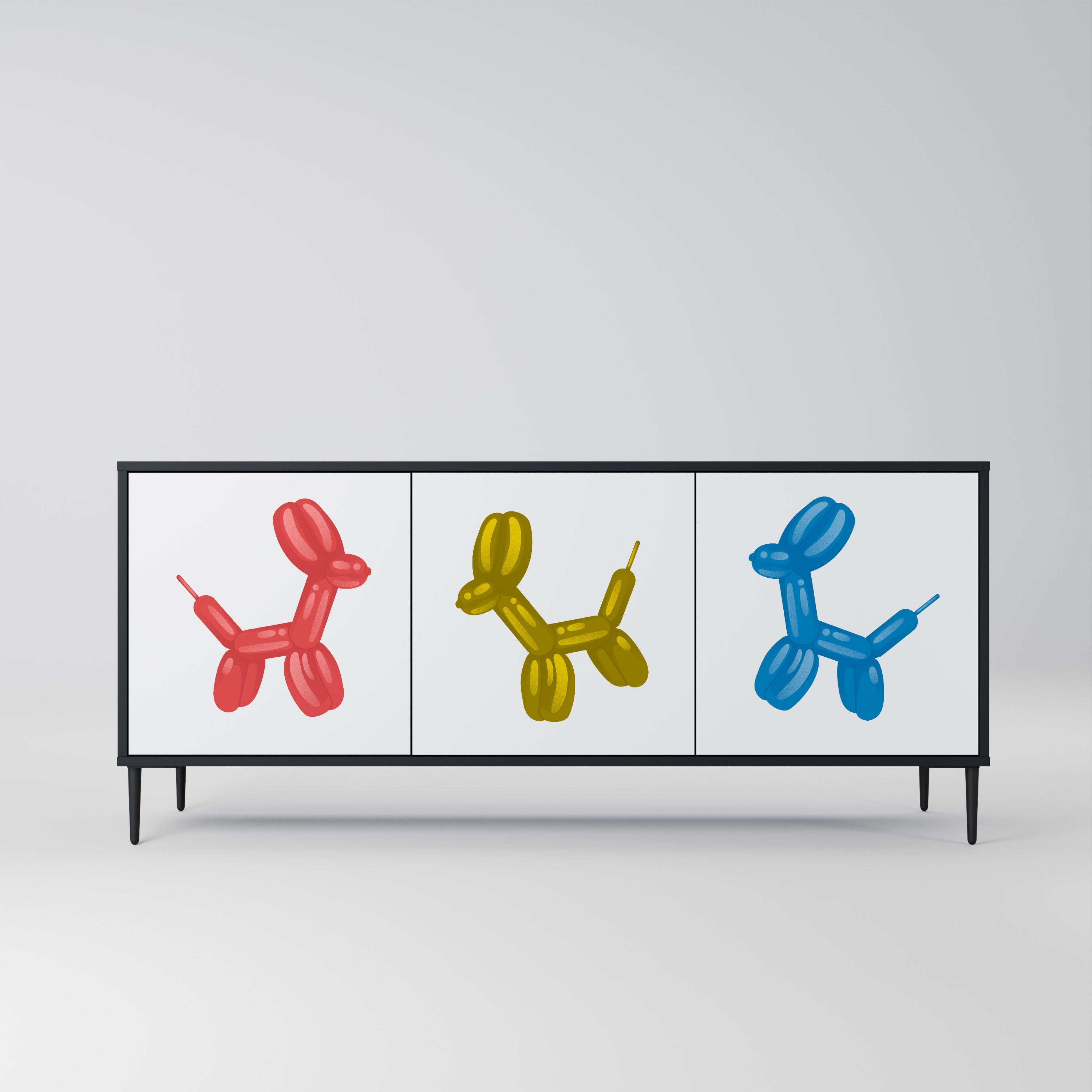 Buffet 3 portes CHILDHOOD MEMORY en finition noire