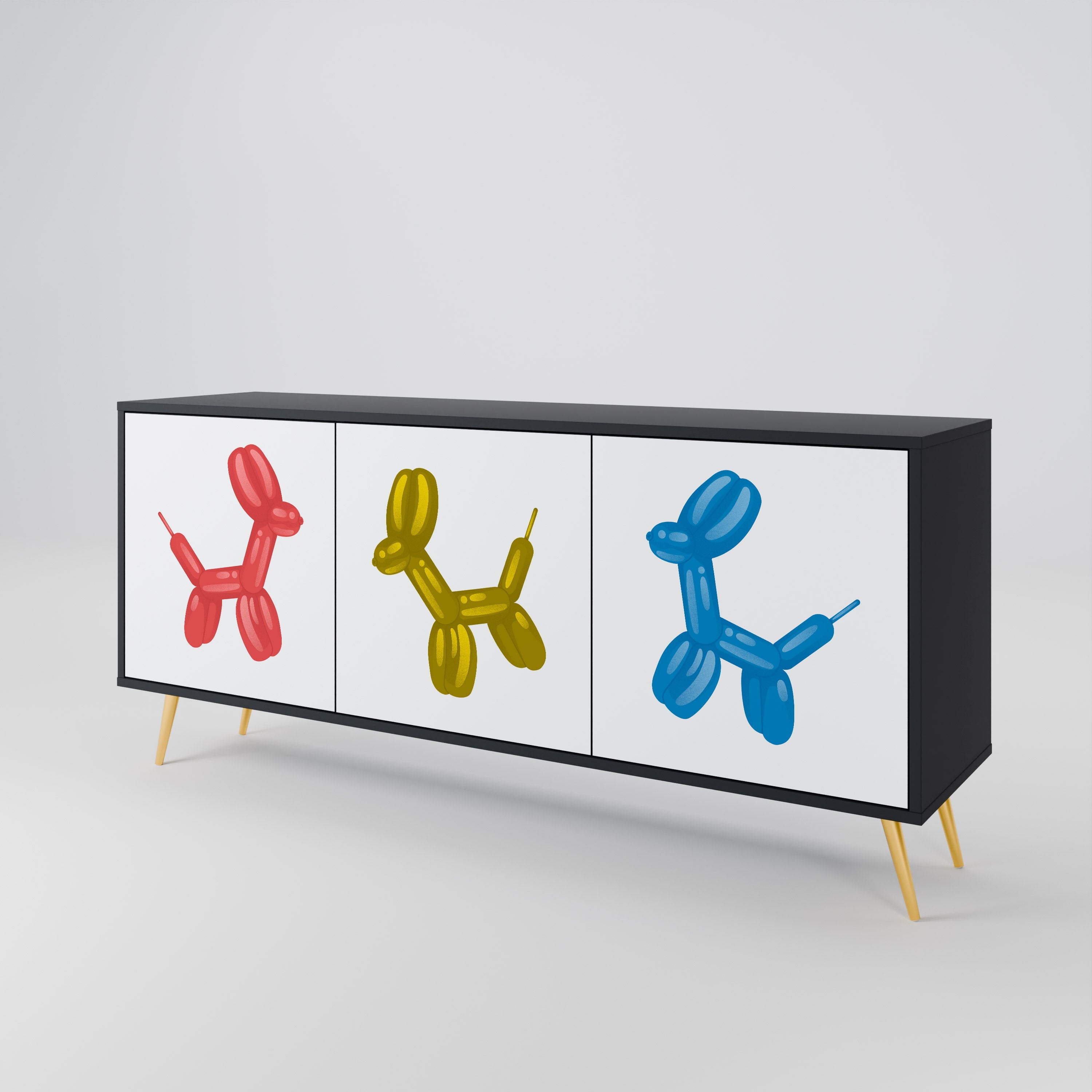 Buffet 3 portes CHILDHOOD MEMORY en finition noire