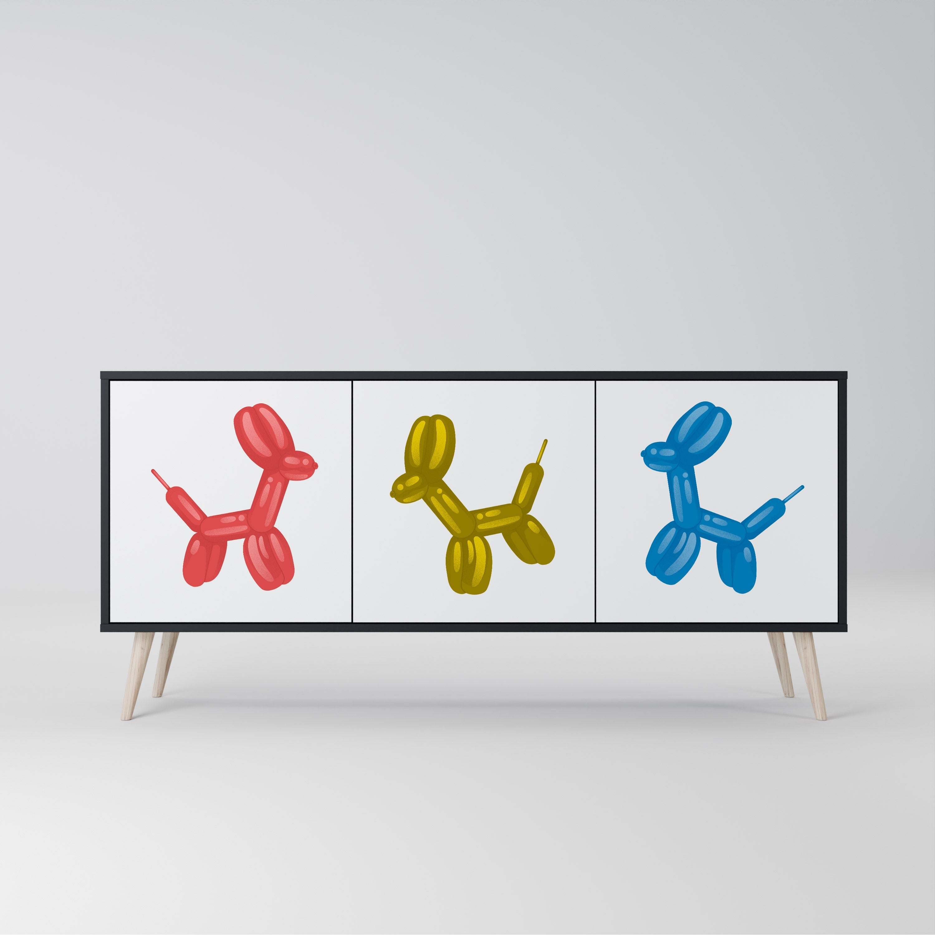 Buffet 3 portes CHILDHOOD MEMORY en finition noire