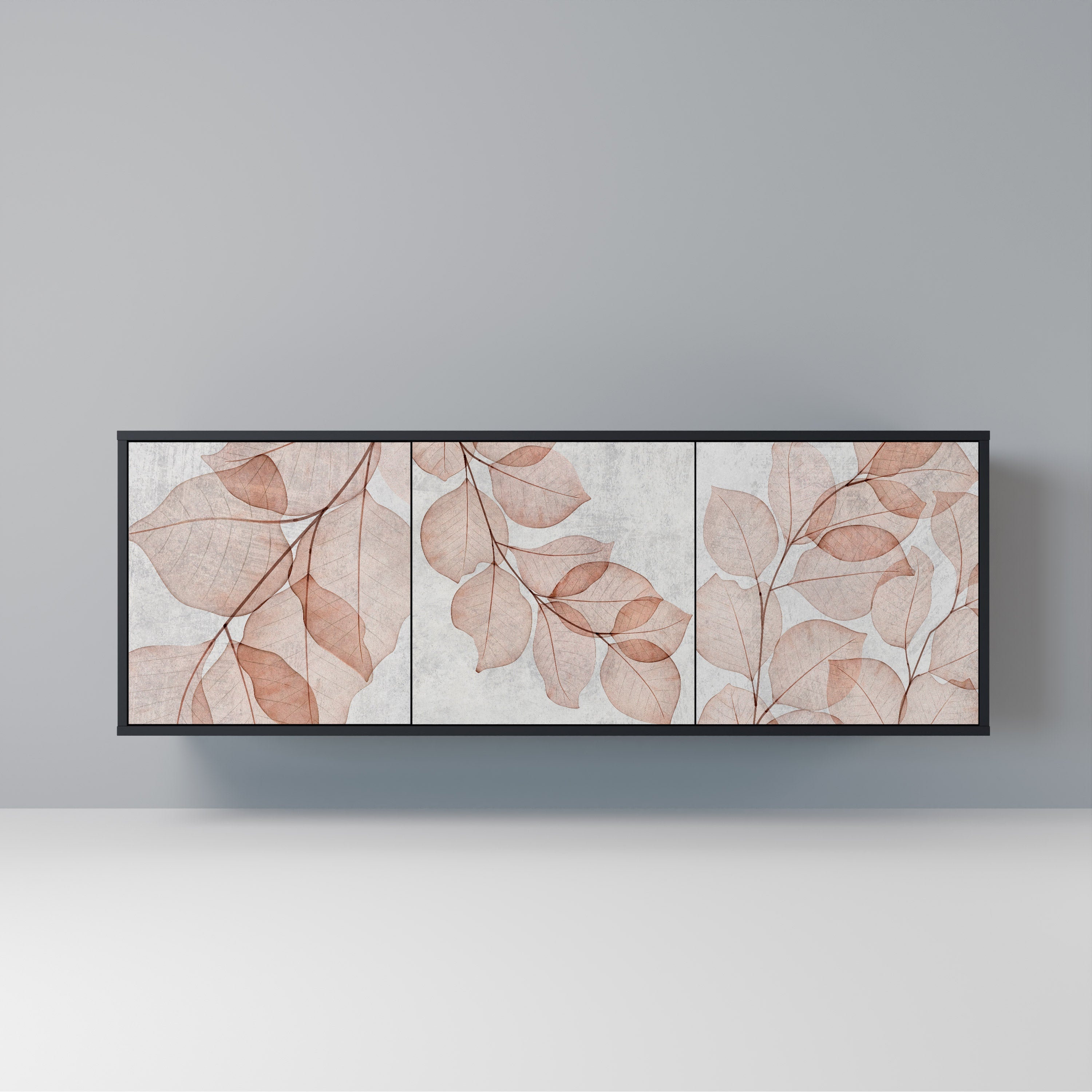 Buffet 3 portes AUTUMN FRAGILITY en finition noire