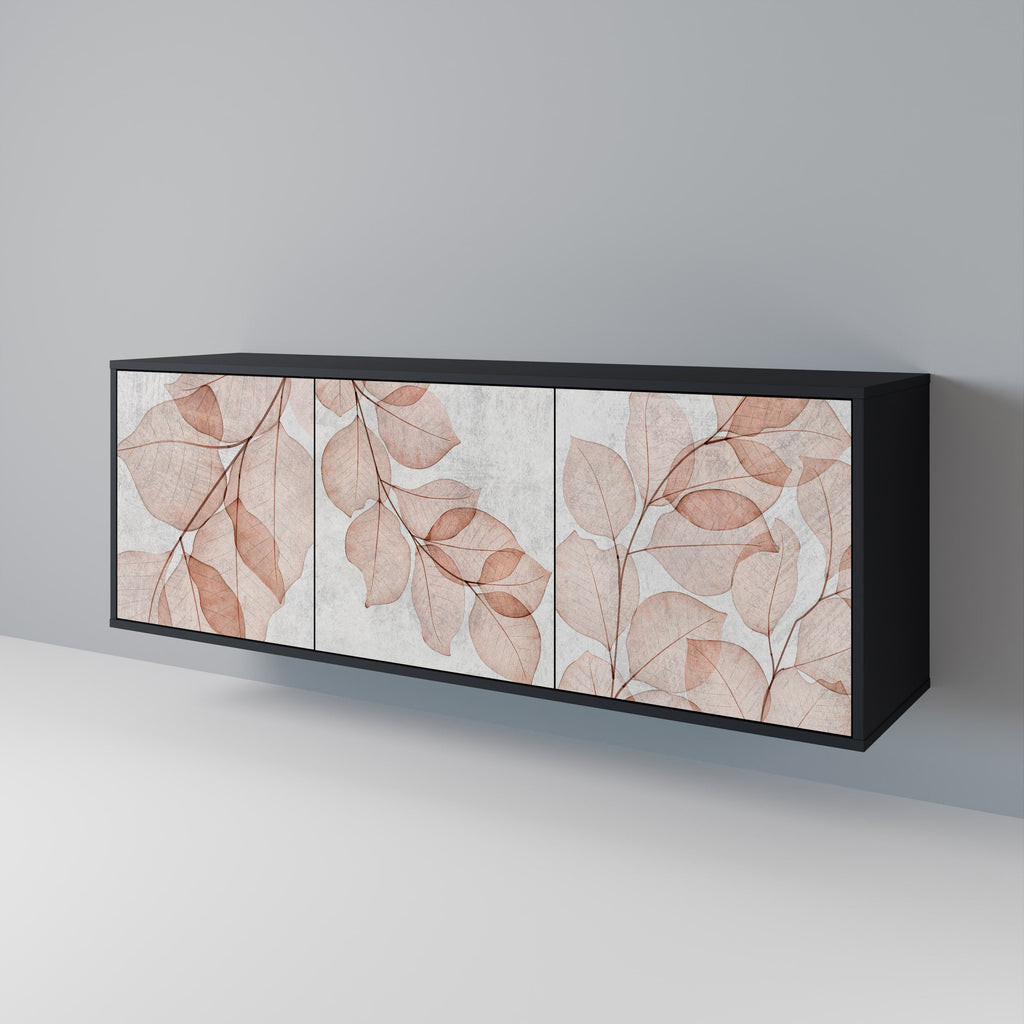 Buffet 3 portes AUTUMN FRAGILITY en finition noire