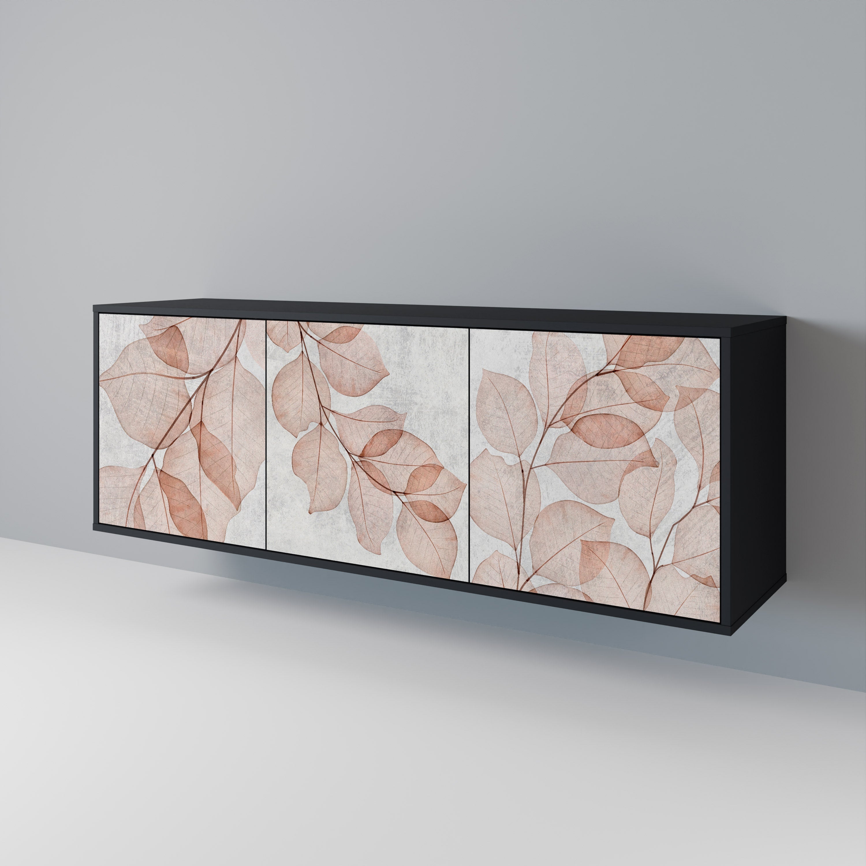 Buffet 3 portes AUTUMN FRAGILITY en finition noire