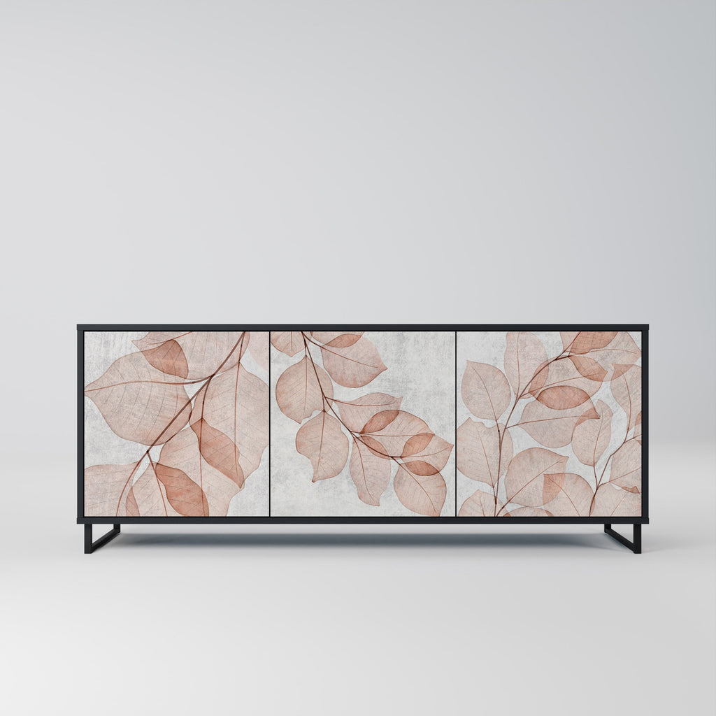 Buffet 3 portes AUTUMN FRAGILITY en finition noire