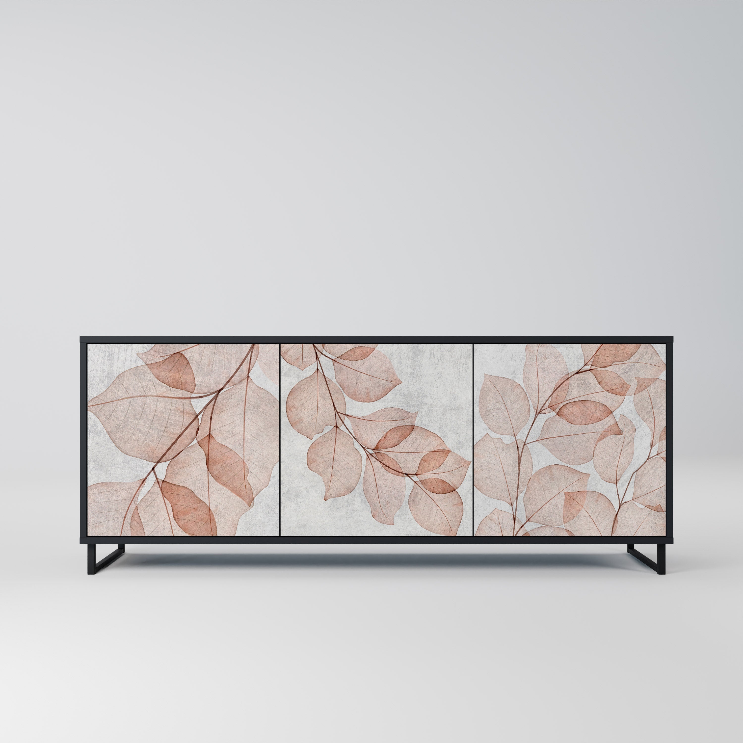 Buffet 3 portes AUTUMN FRAGILITY en finition noire