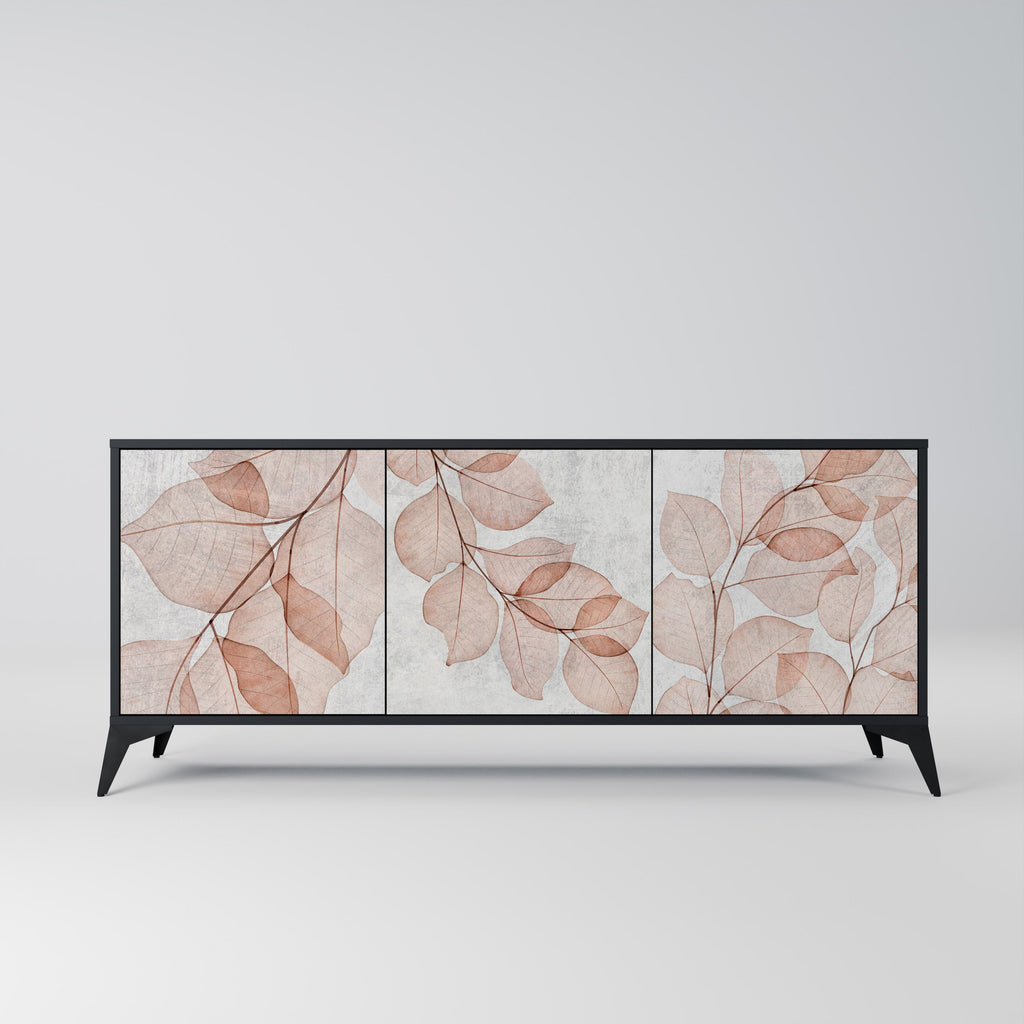 Buffet 3 portes AUTUMN FRAGILITY en finition noire