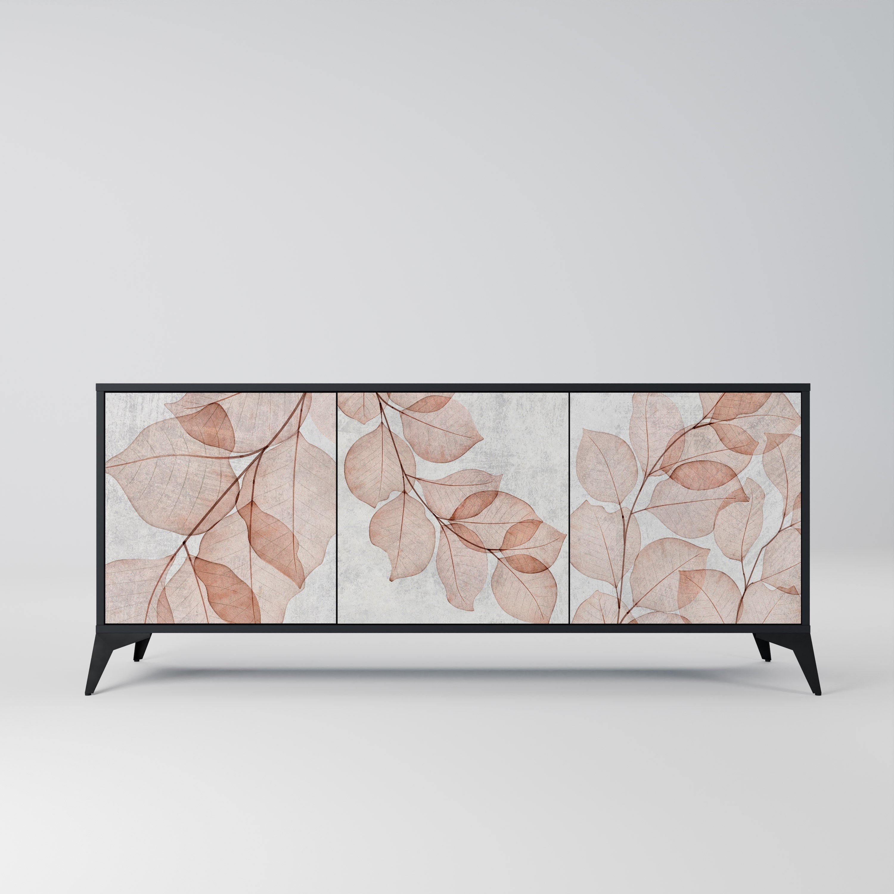 Buffet 3 portes AUTUMN FRAGILITY en finition noire