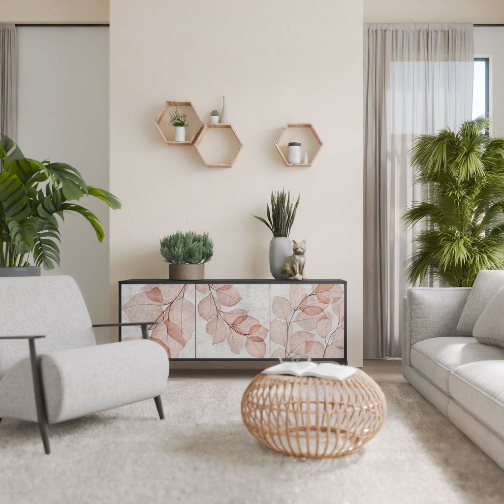 Buffet 3 portes AUTUMN FRAGILITY en finition noire