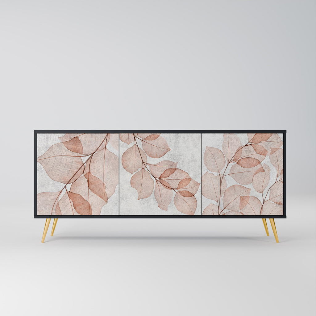 Buffet 3 portes AUTUMN FRAGILITY en finition noire