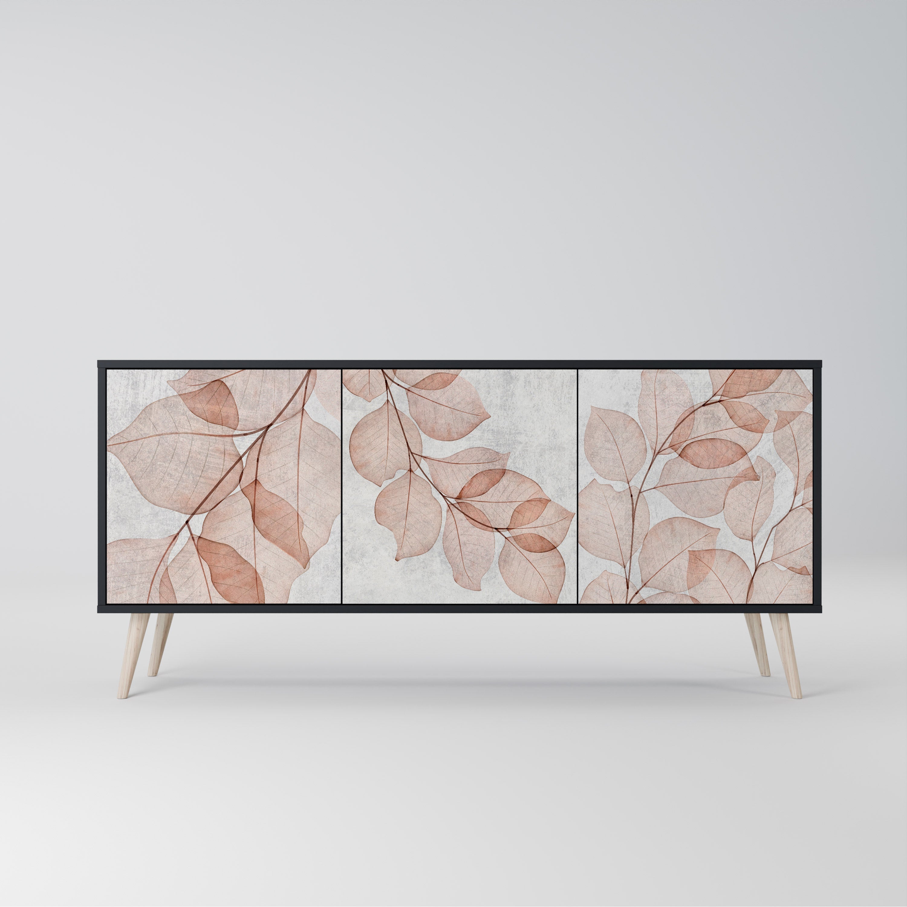 Buffet 3 portes AUTUMN FRAGILITY en finition noire