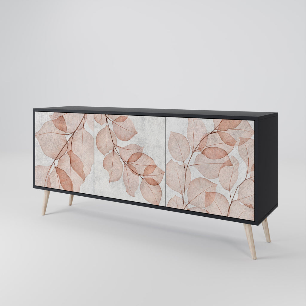 Buffet 3 portes AUTUMN FRAGILITY en finition noire