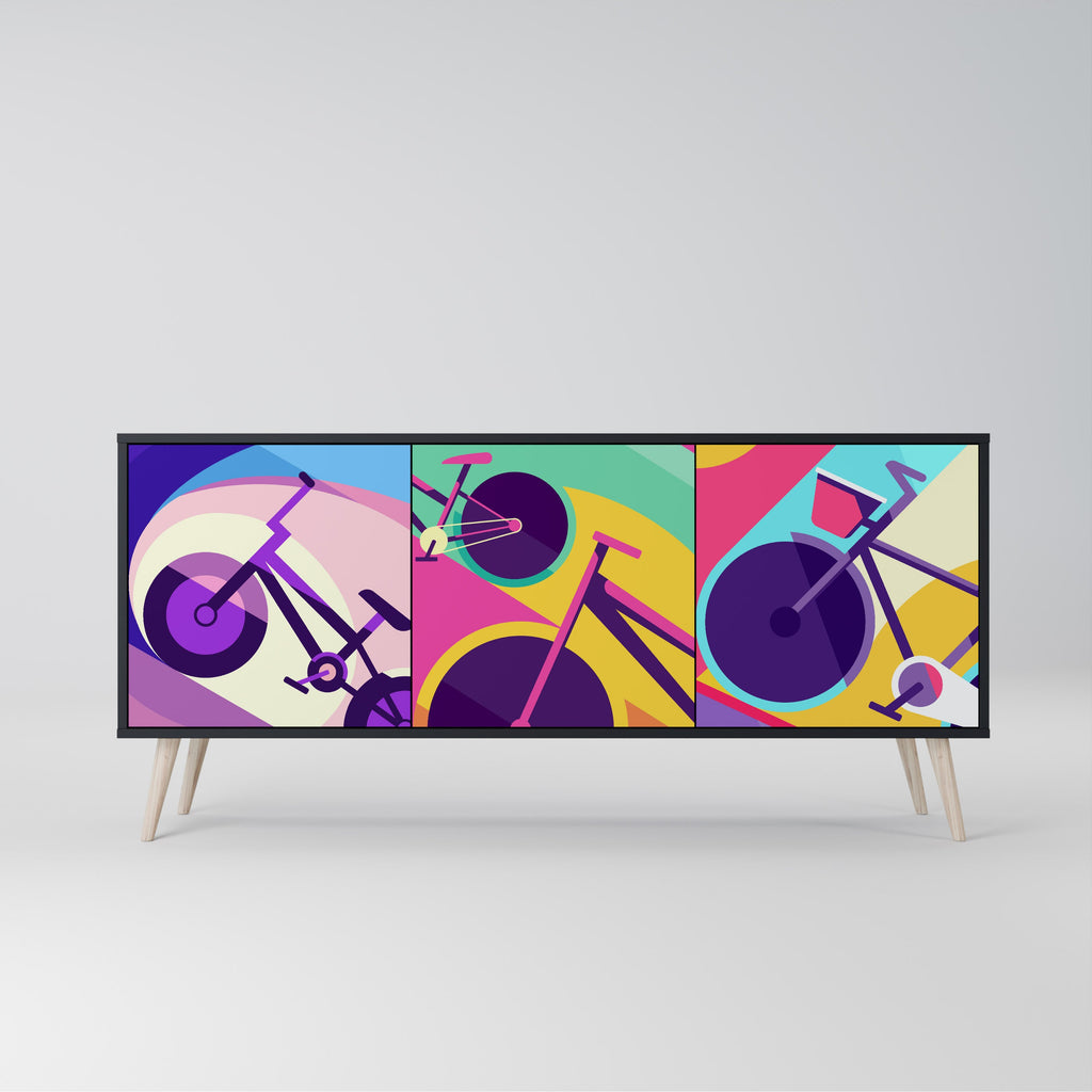 Buffet 3 portes BIKE DREAMS finition noire