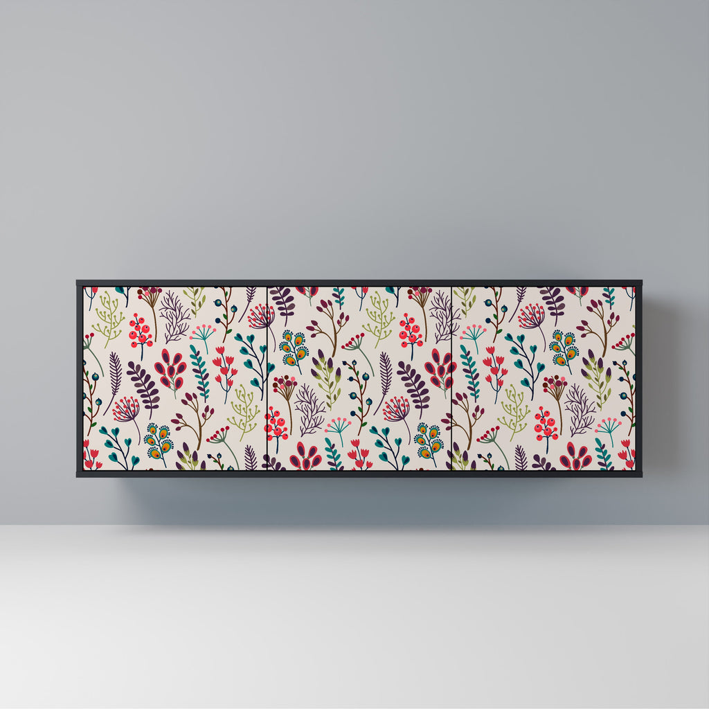 Buffet 3 portes AUTUMN SUNDRIES en finition noire