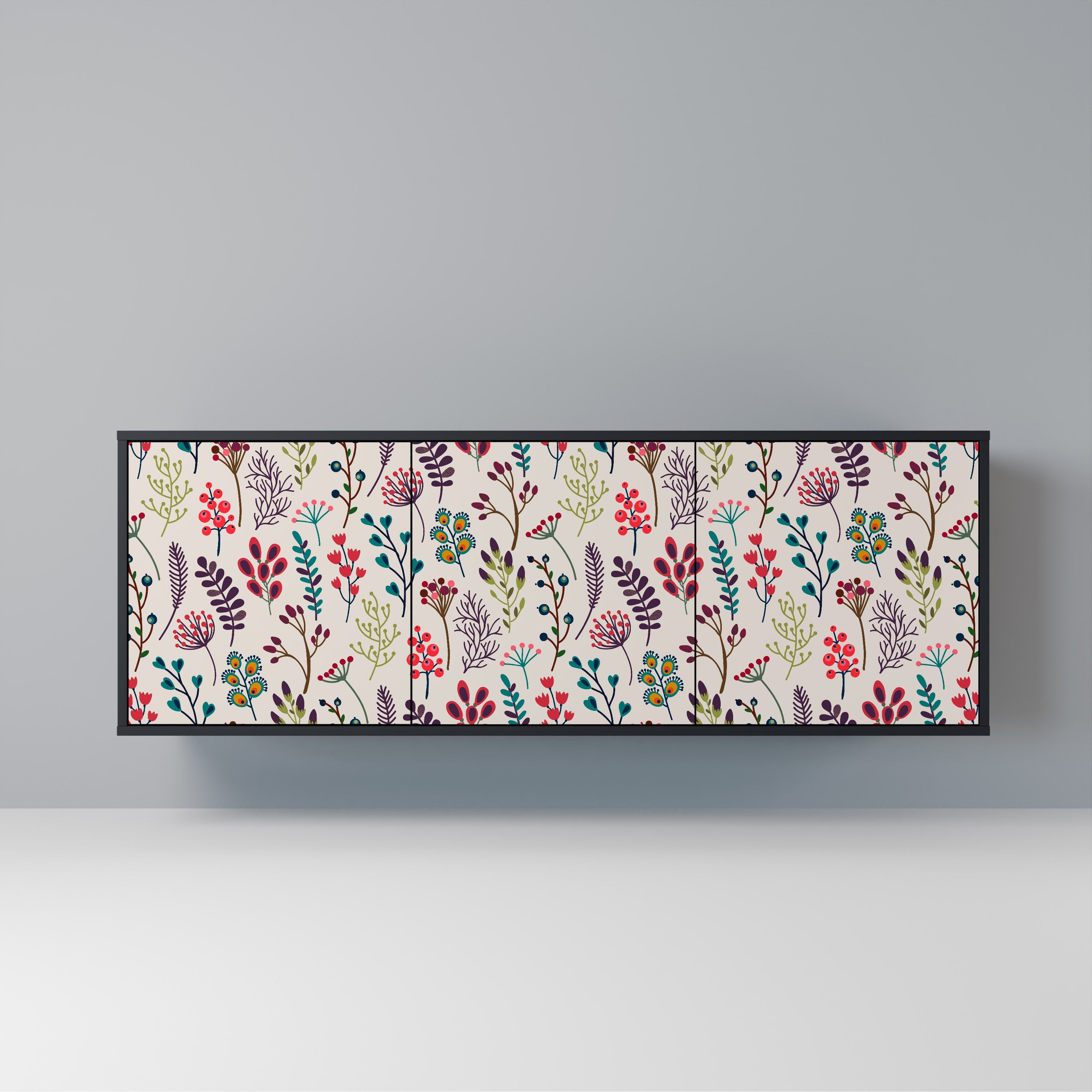 Buffet 3 portes AUTUMN SUNDRIES en finition noire