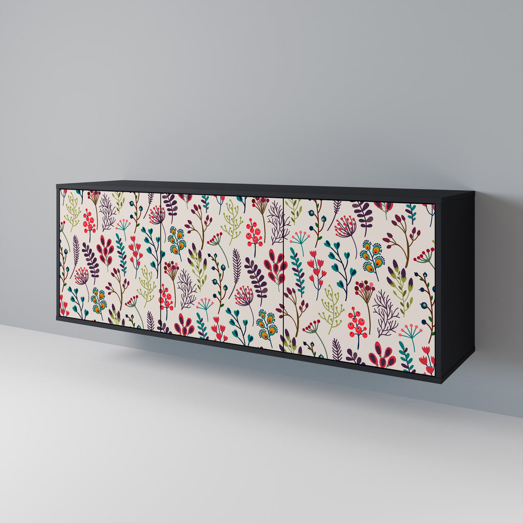 Buffet 3 portes AUTUMN SUNDRIES en finition noire