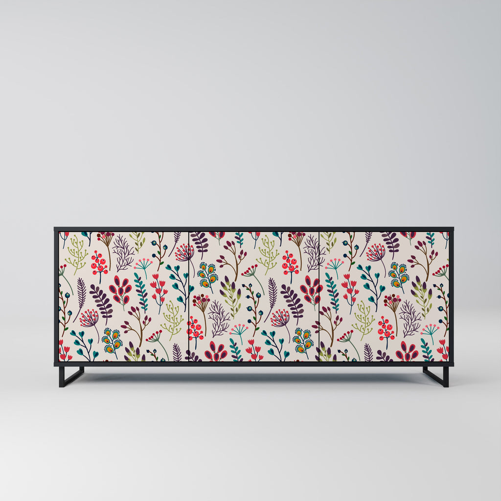 Buffet 3 portes AUTUMN SUNDRIES en finition noire