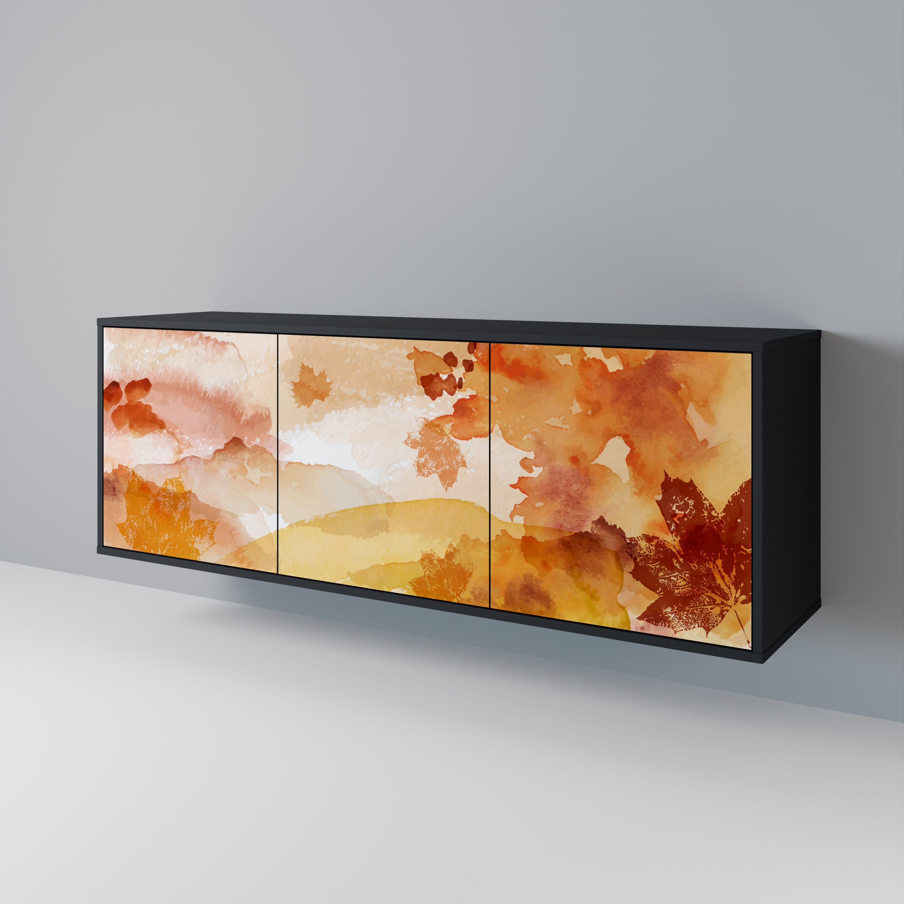 Buffet 3 portes TRACES OF AUTUMN finition noire