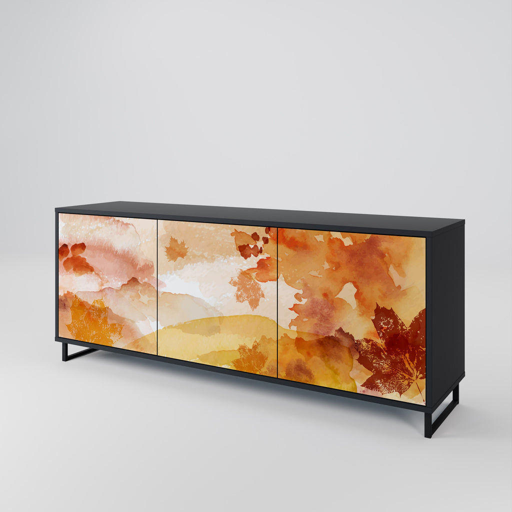 Buffet 3 portes TRACES OF AUTUMN finition noire