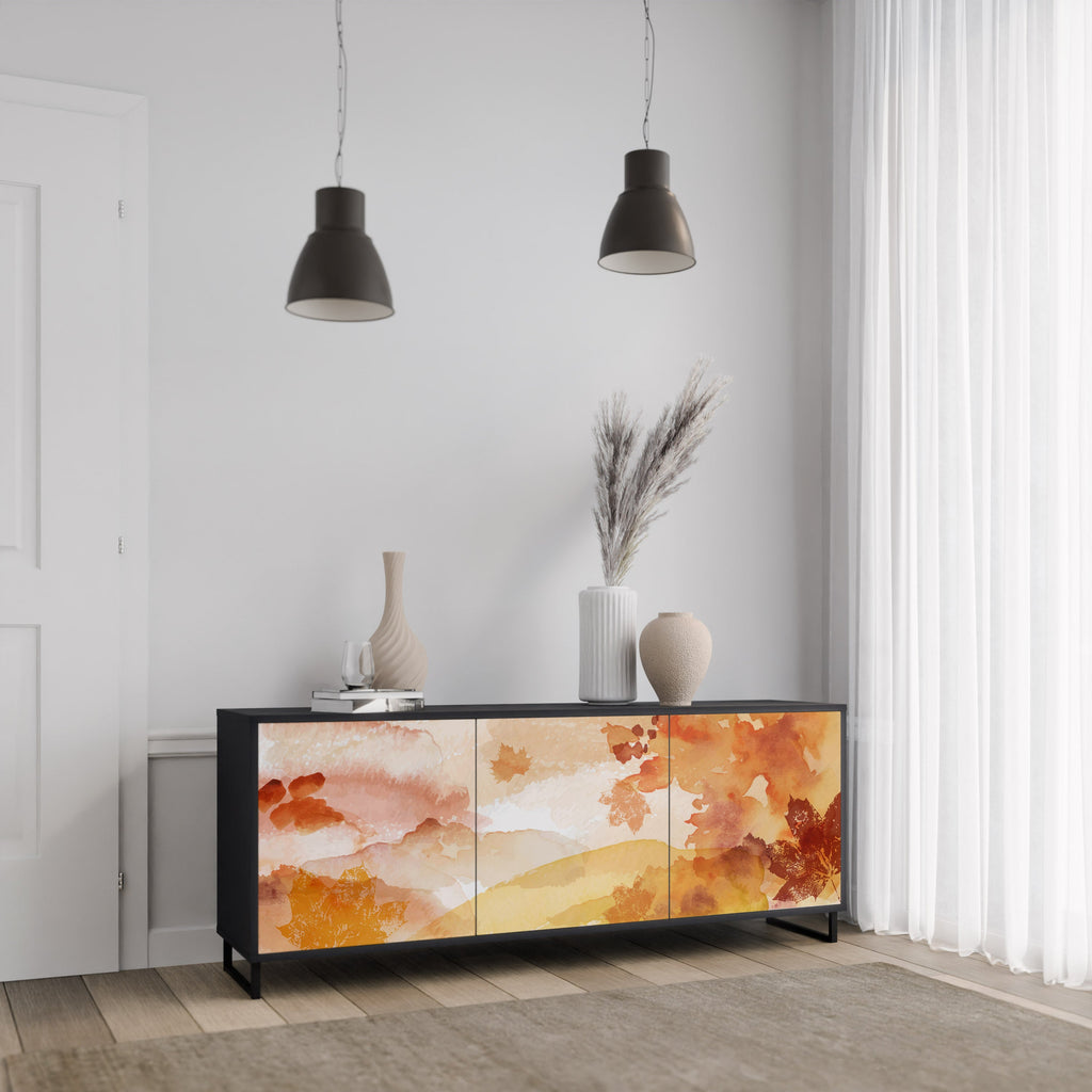 Buffet 3 portes TRACES OF AUTUMN finition noire