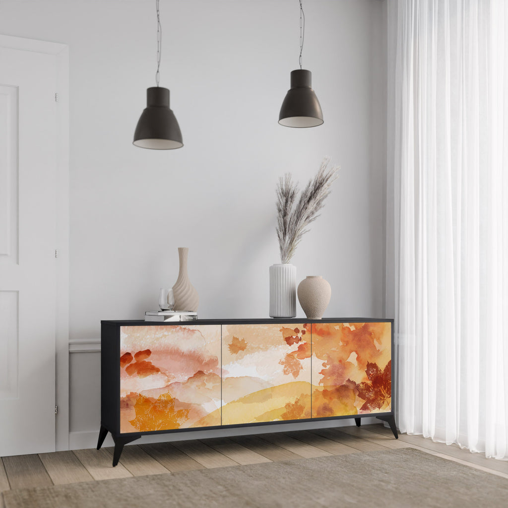 Buffet 3 portes TRACES OF AUTUMN finition noire