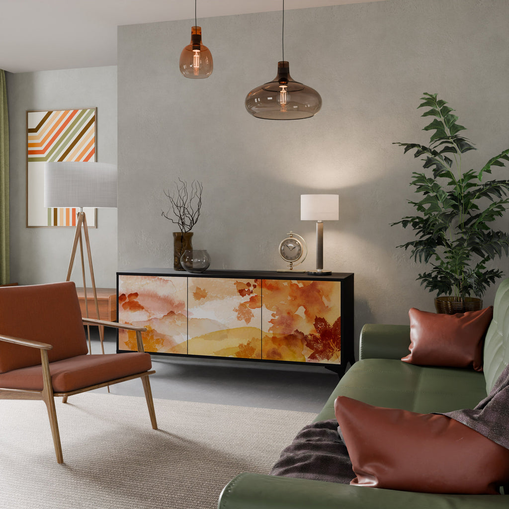 Buffet 3 portes TRACES OF AUTUMN finition noire