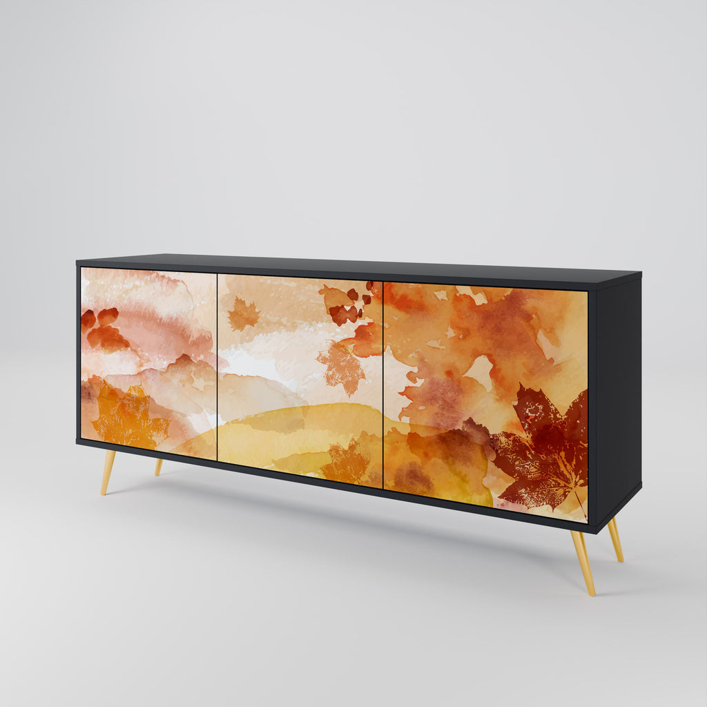 Buffet 3 portes TRACES OF AUTUMN finition noire