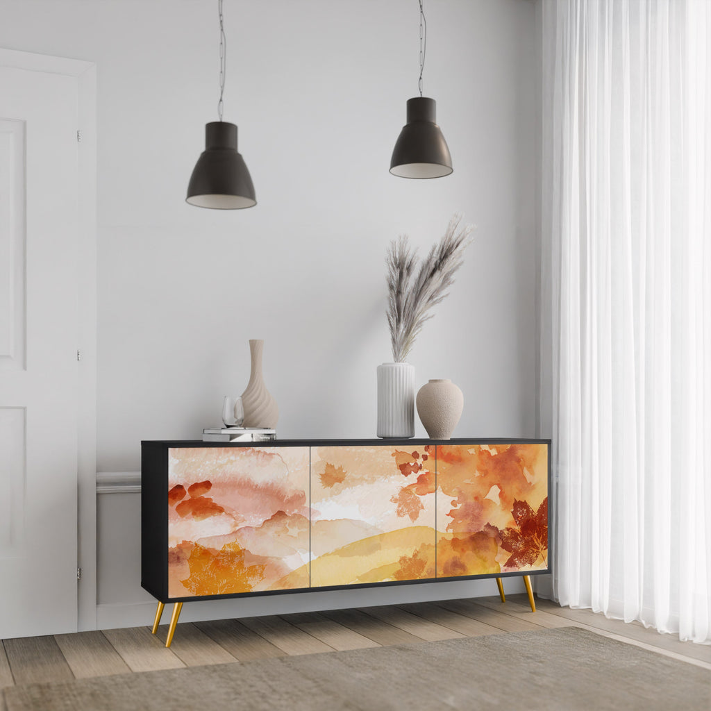 Buffet 3 portes TRACES OF AUTUMN finition noire