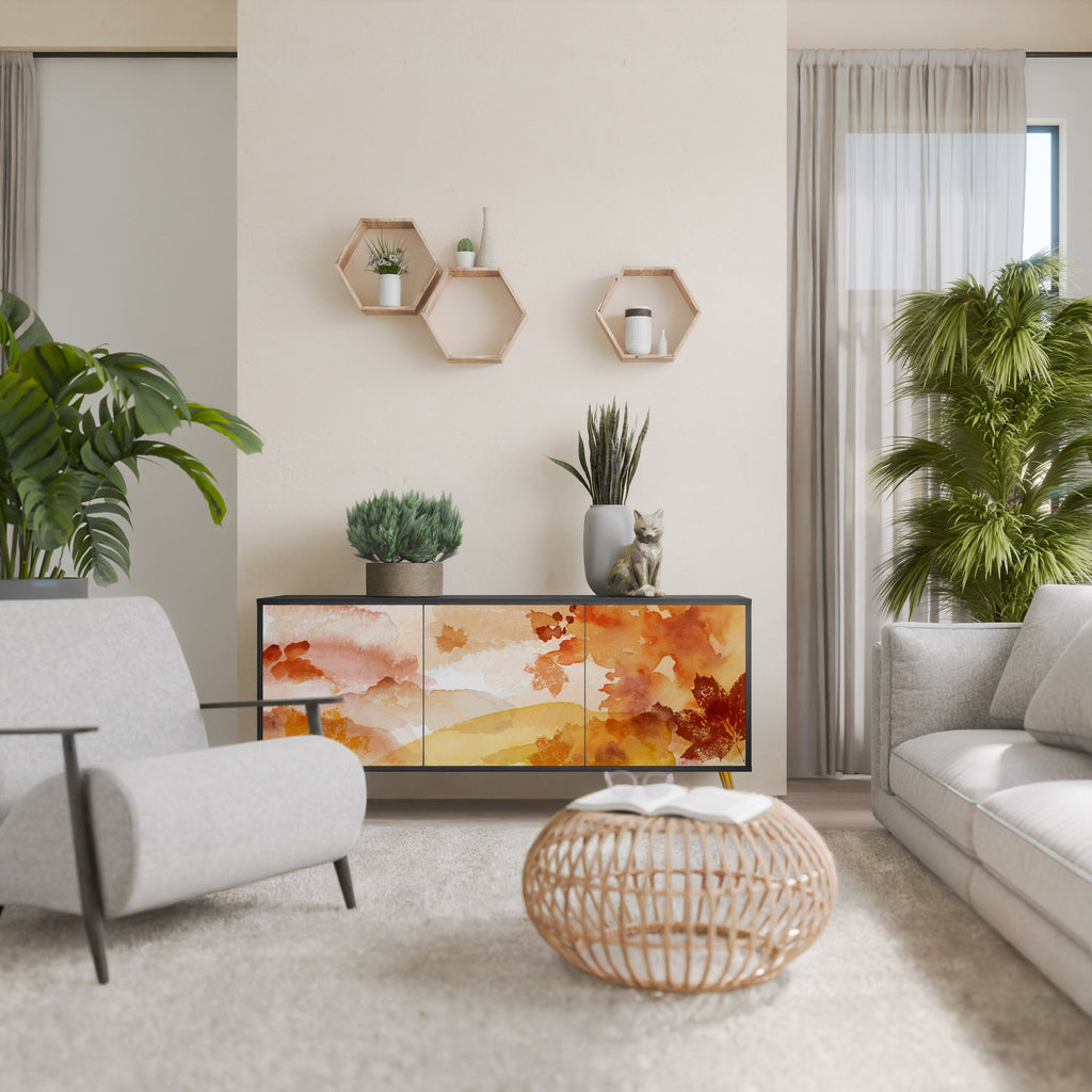 Buffet 3 portes TRACES OF AUTUMN finition noire