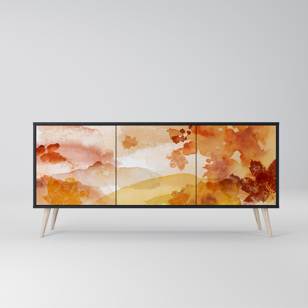 Buffet 3 portes TRACES OF AUTUMN finition noire