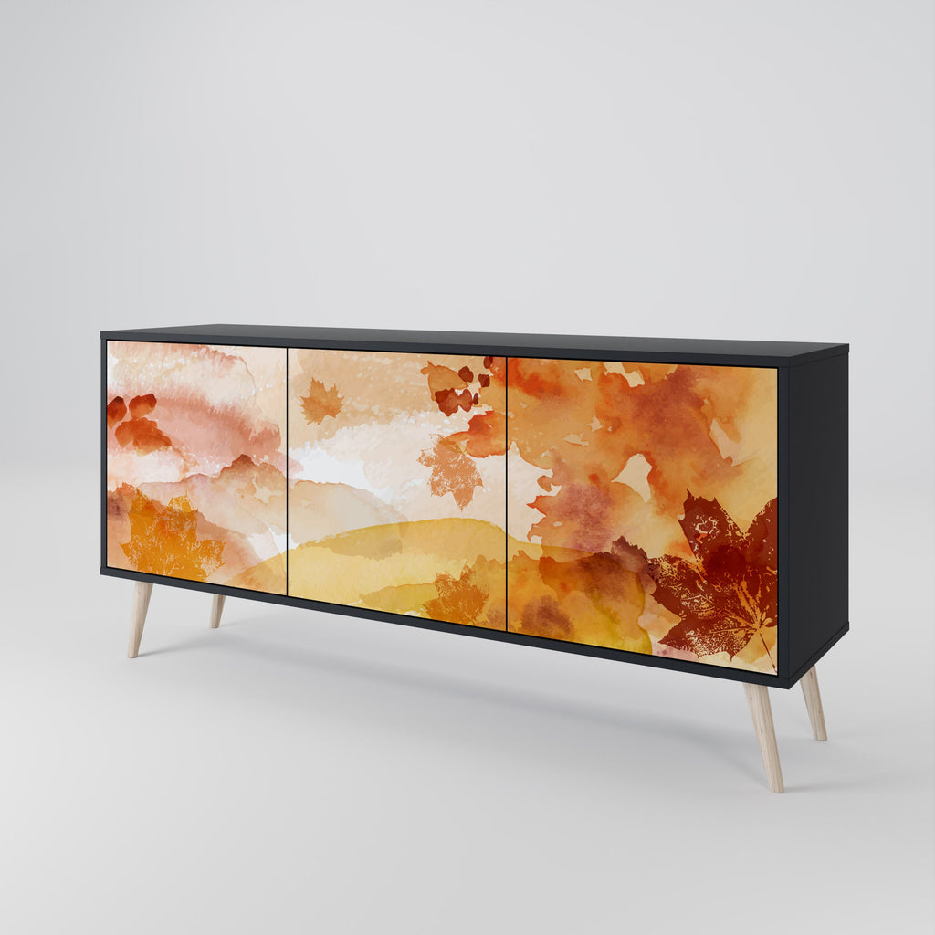 Buffet 3 portes TRACES OF AUTUMN finition noire