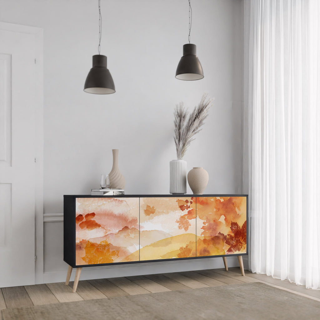 Buffet 3 portes TRACES OF AUTUMN finition noire