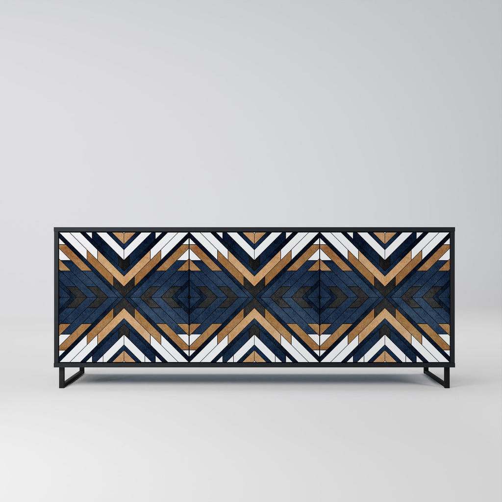 Buffet 3 portes ARTFUL GEOMETRY en finition noire