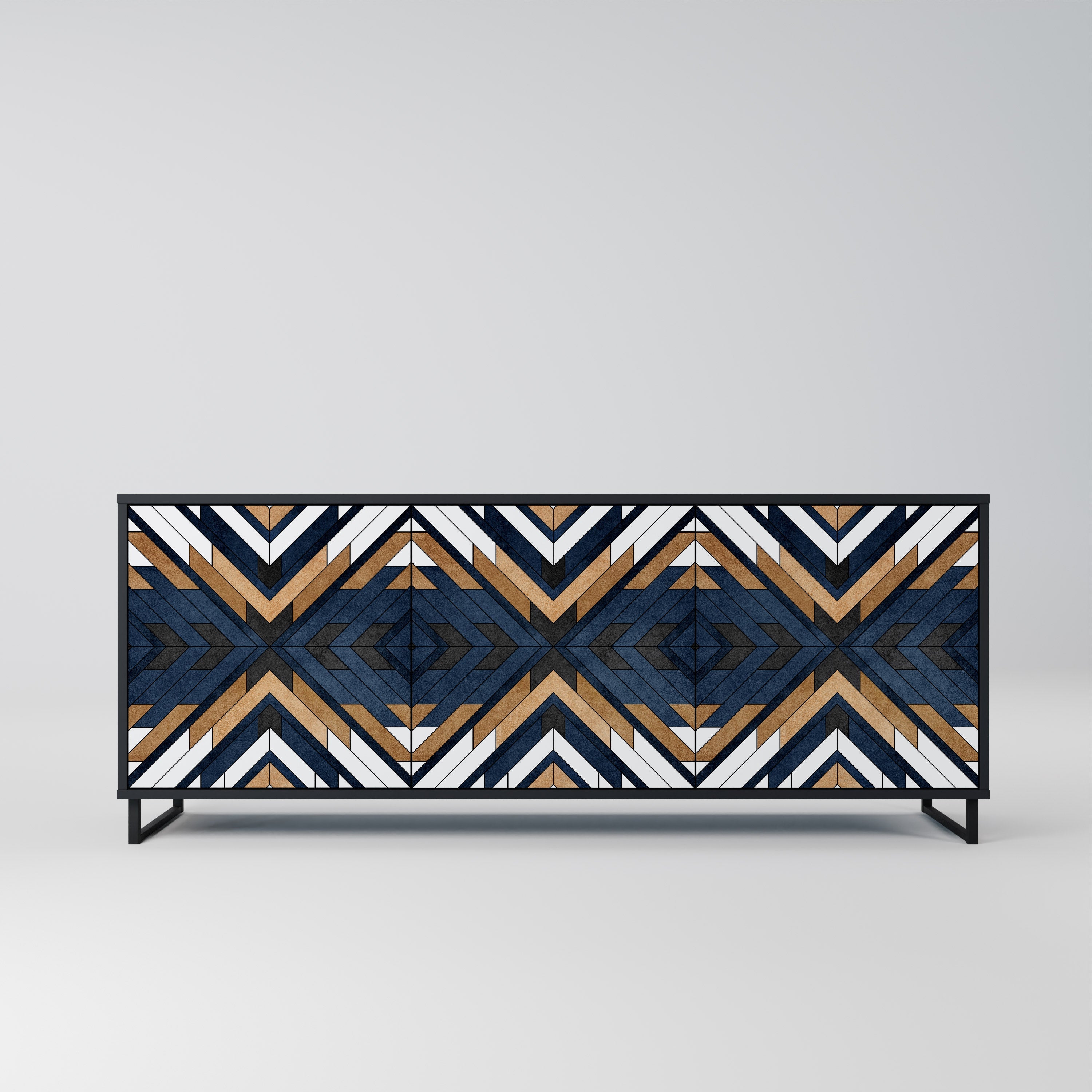 Buffet 3 portes ARTFUL GEOMETRY en finition noire