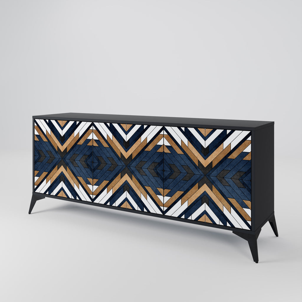 Buffet 3 portes ARTFUL GEOMETRY en finition noire