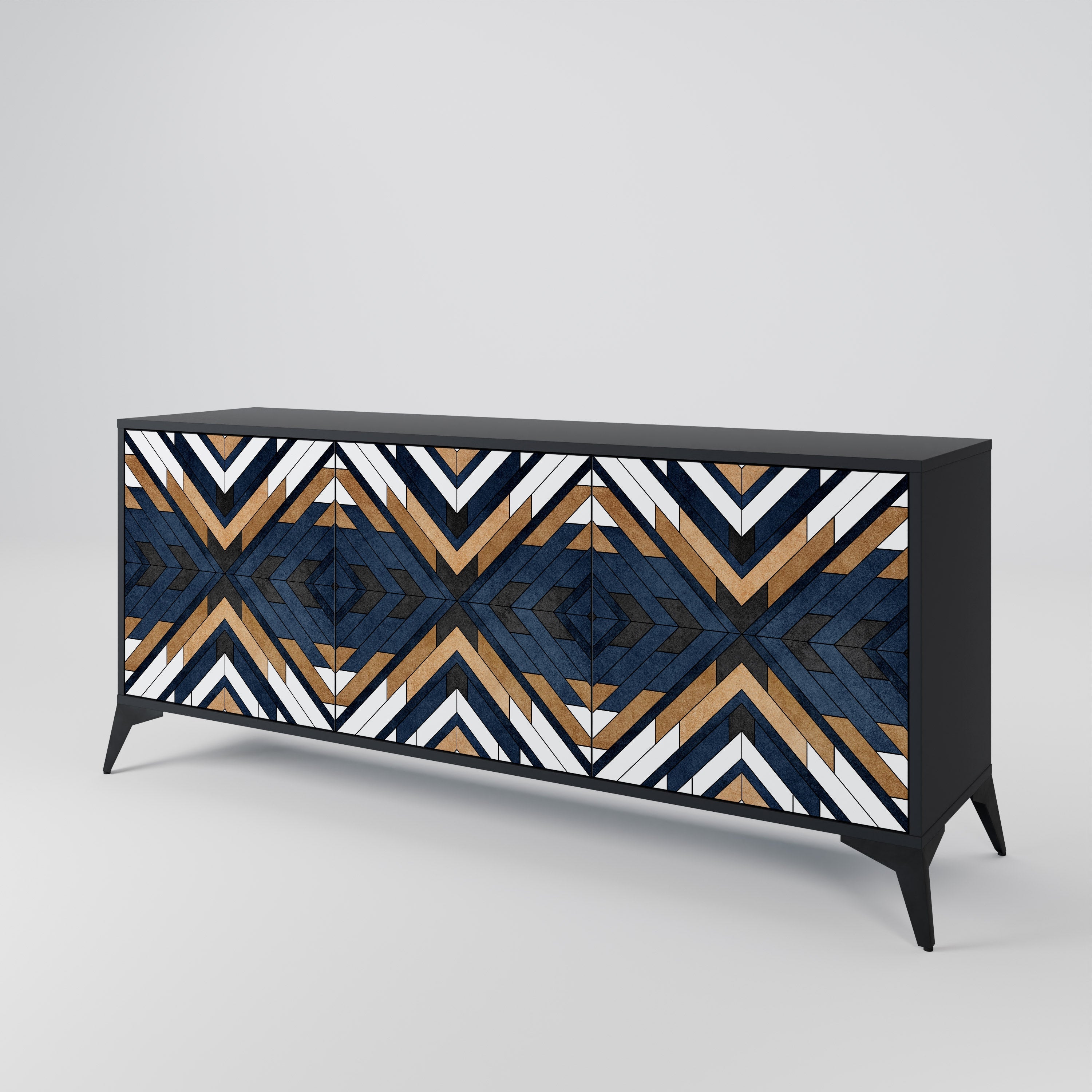 Buffet 3 portes ARTFUL GEOMETRY en finition noire
