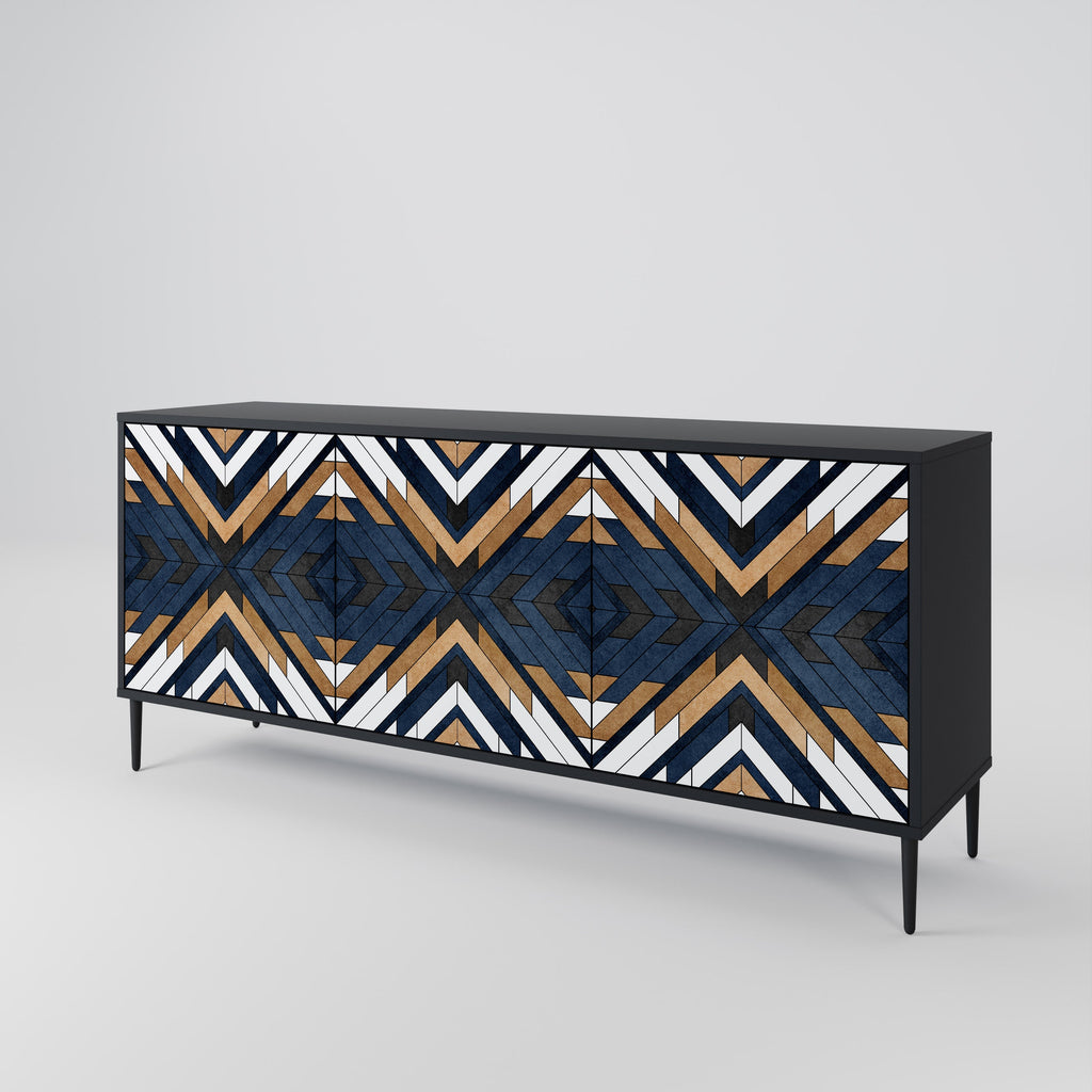 Buffet 3 portes ARTFUL GEOMETRY en finition noire