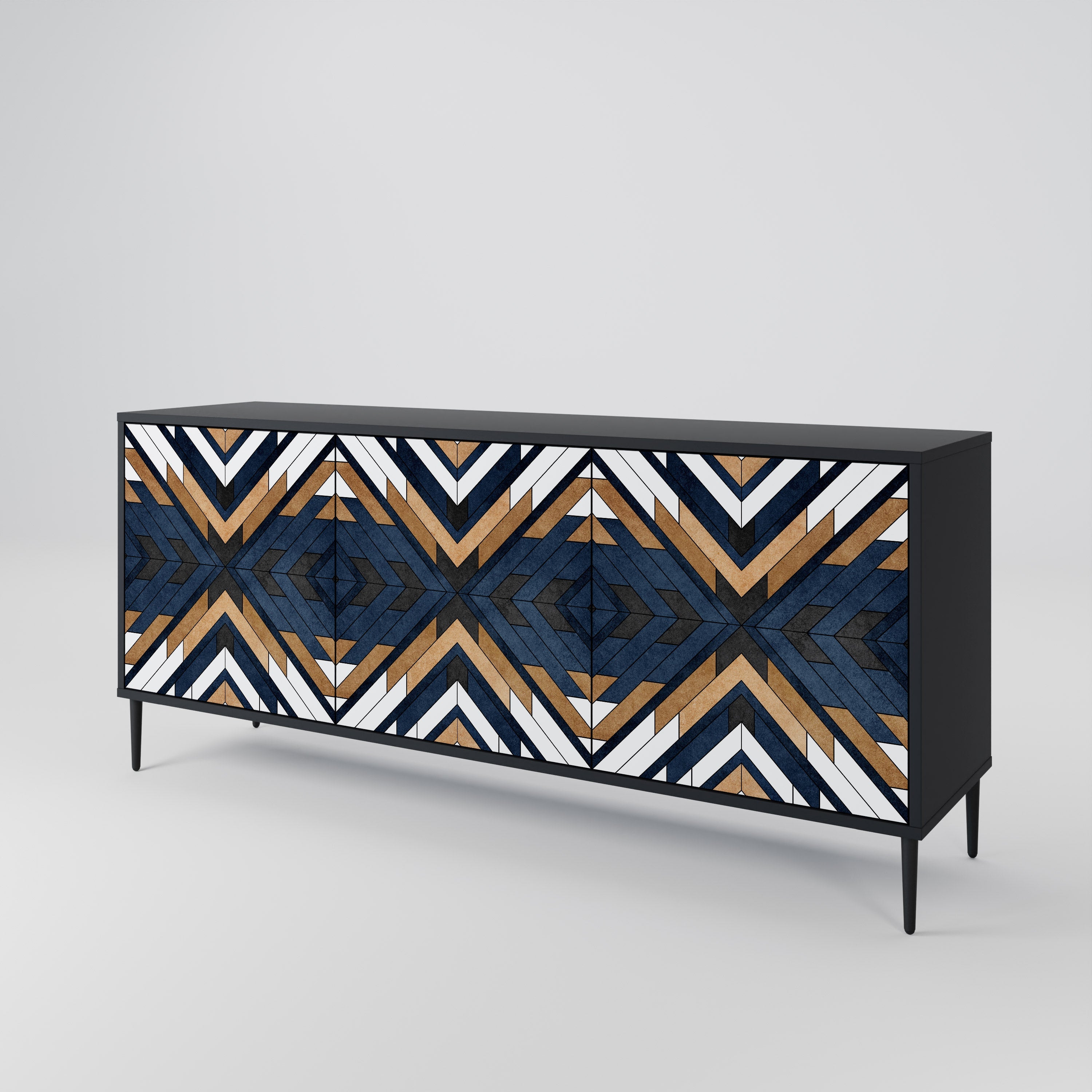 Buffet 3 portes ARTFUL GEOMETRY en finition noire