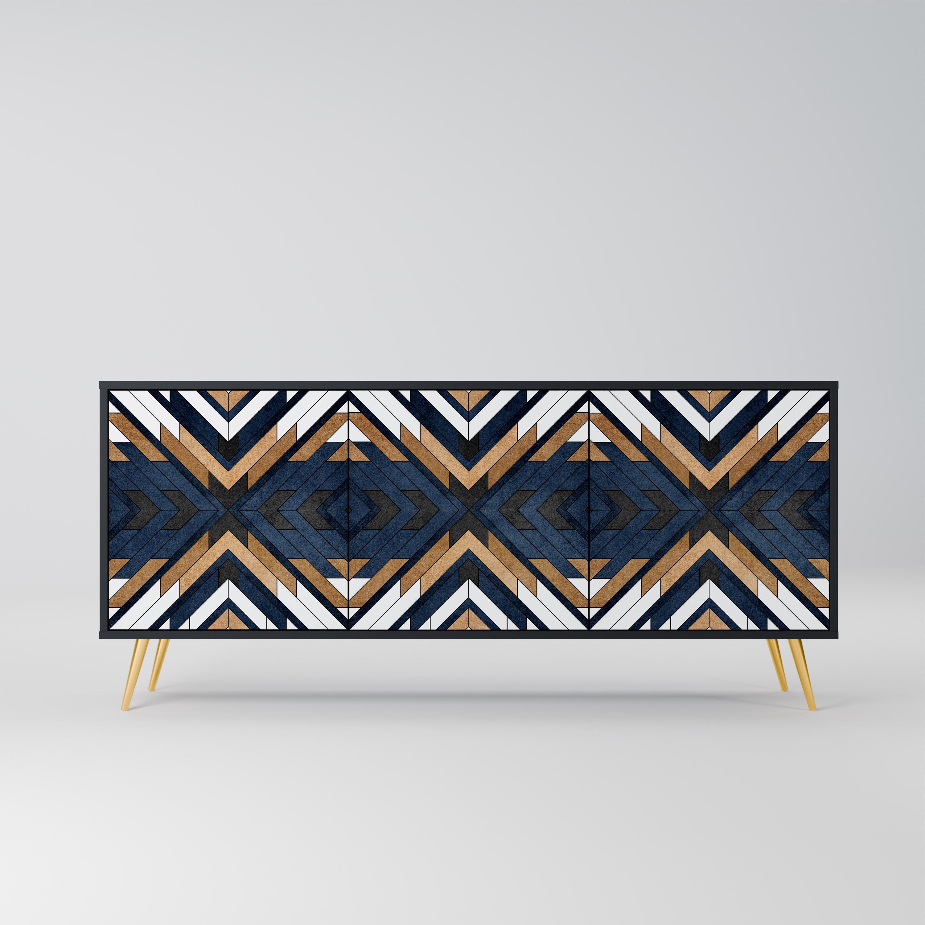 Buffet 3 portes ARTFUL GEOMETRY en finition noire