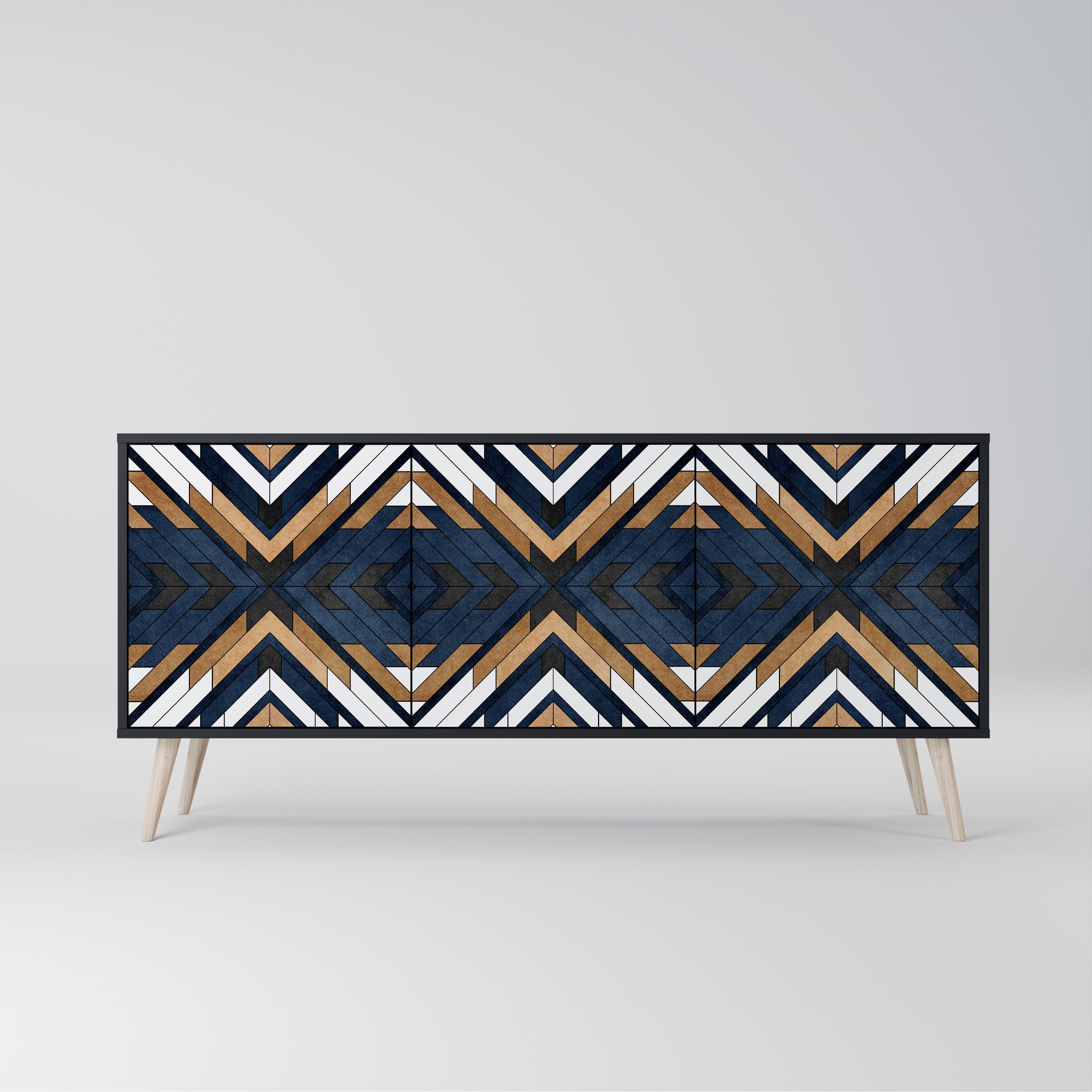 Buffet 3 portes ARTFUL GEOMETRY en finition noire