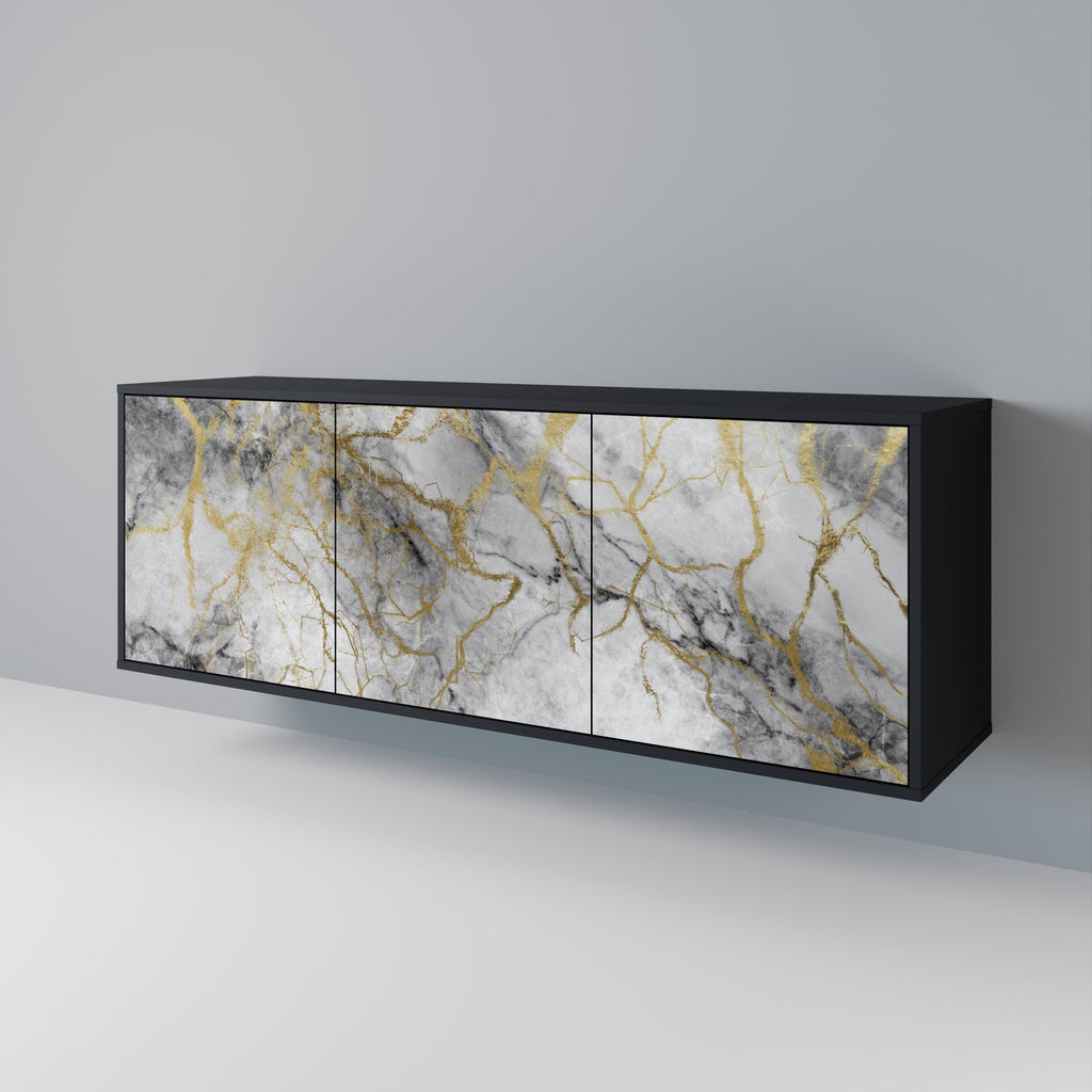 Buffet 3 portes TIMELESS GLIDE en finition noire