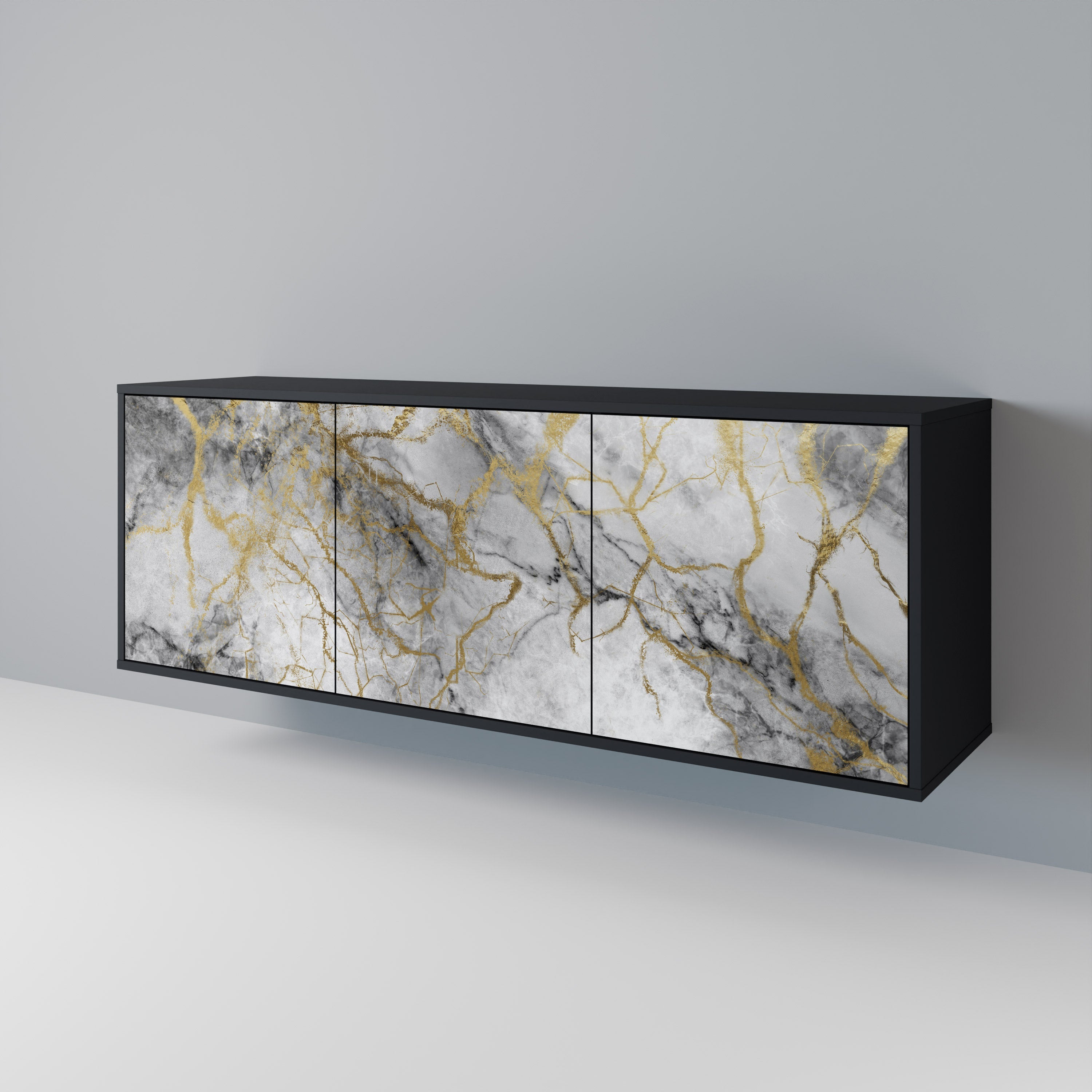 Buffet 3 portes TIMELESS GLIDE en finition noire