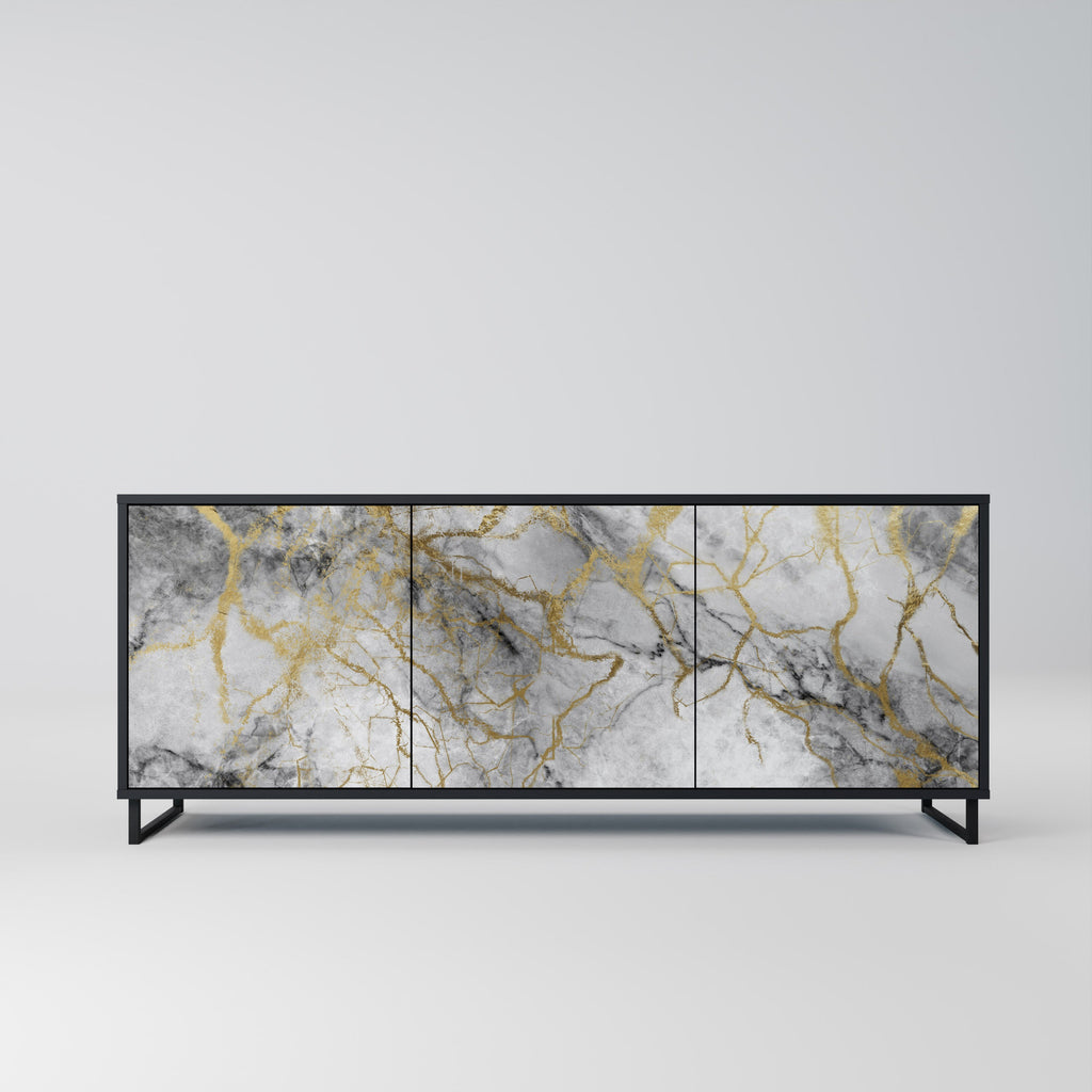 Buffet 3 portes TIMELESS GLIDE en finition noire